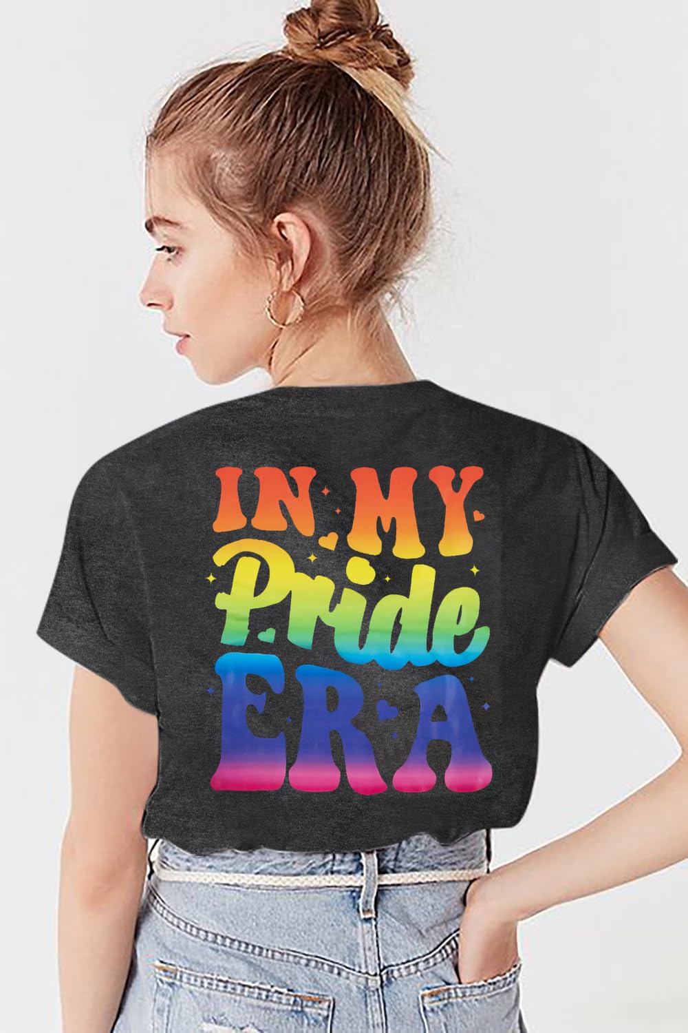 Women's Pride Shirt - Rainbow LGBT Graphic Tee | Oversized Short Sleeve Top for Pride Month, LGBTQ+ Events & Casual Wear