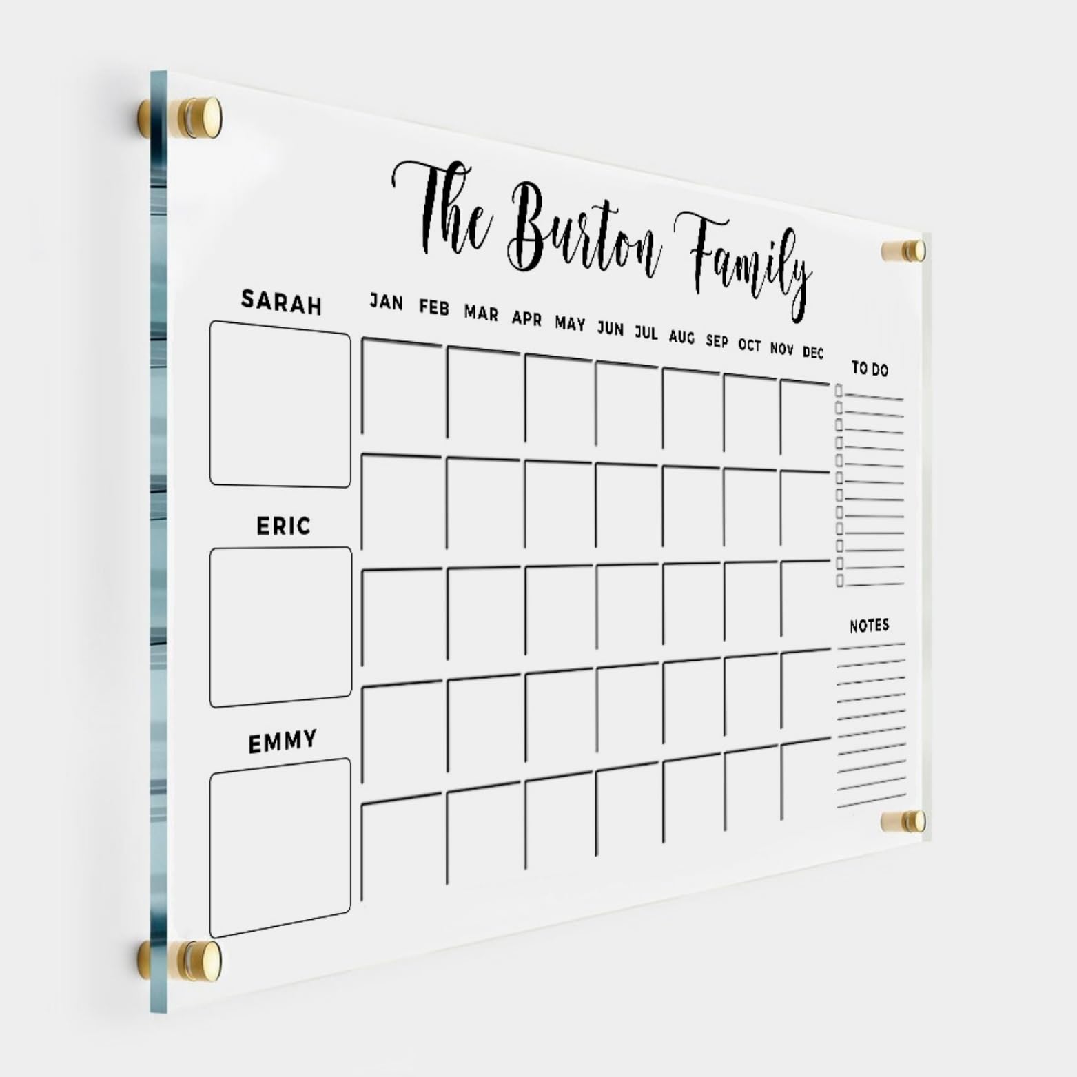 2025 Personalized Acrylic Wall Calendar - Large 18