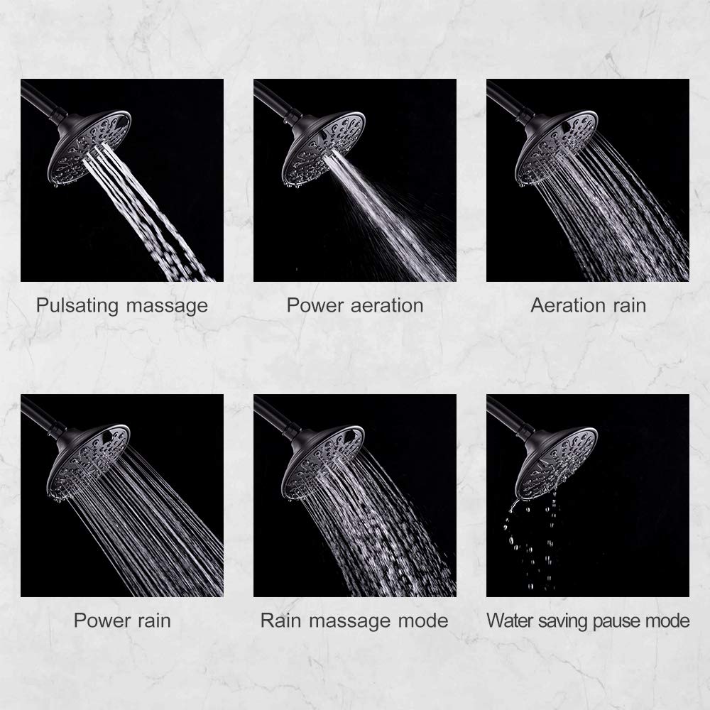 Premium Matte Black Shower Tub and Trim Kit with 6-Spray Shower Head & cUPC Certified Faucet Set - Perfect for Bathroom Renovation & Spa-Like Shower Experience