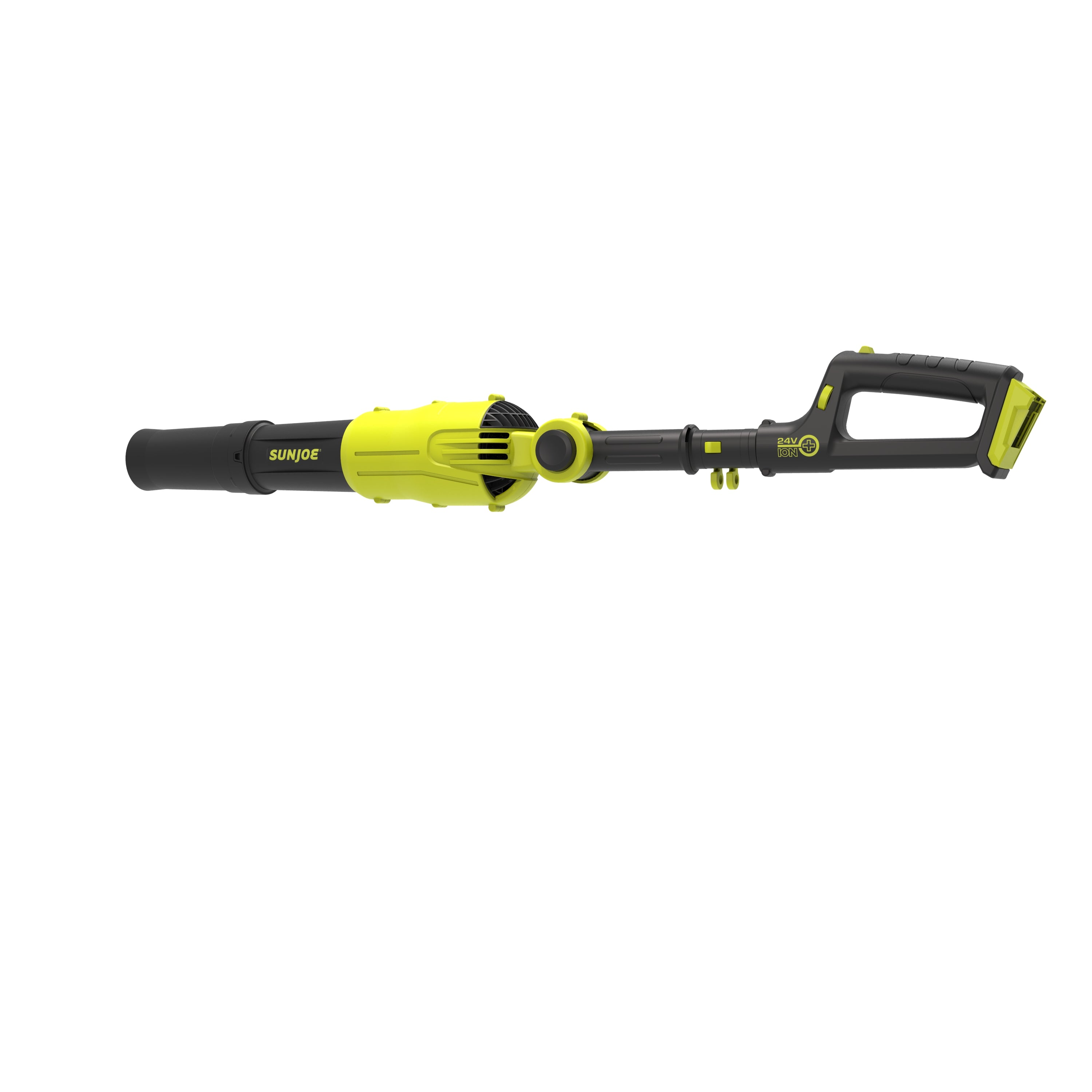 Sun Joe 24V TBP LTE 2-in-1 Cordless Handheld & Pole Leaf Blower Kit with 2.0Ah Battery & Charger | 3 Nozzle Attachments | Ideal for Yard Cleaning, Patio Maintenance & Driveway Debris Removal