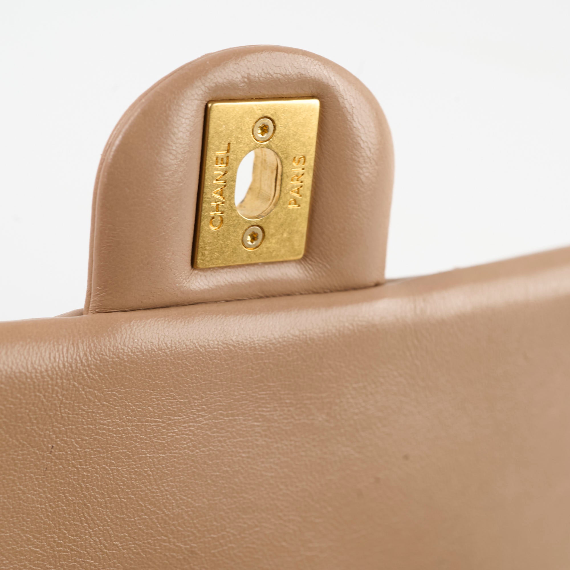 Chanel Classic Flap Bag Dark Beige Lambskin with Microchip - Luxury Designer Handbag for Women, Perfect for Evening Events & Special Occasions
