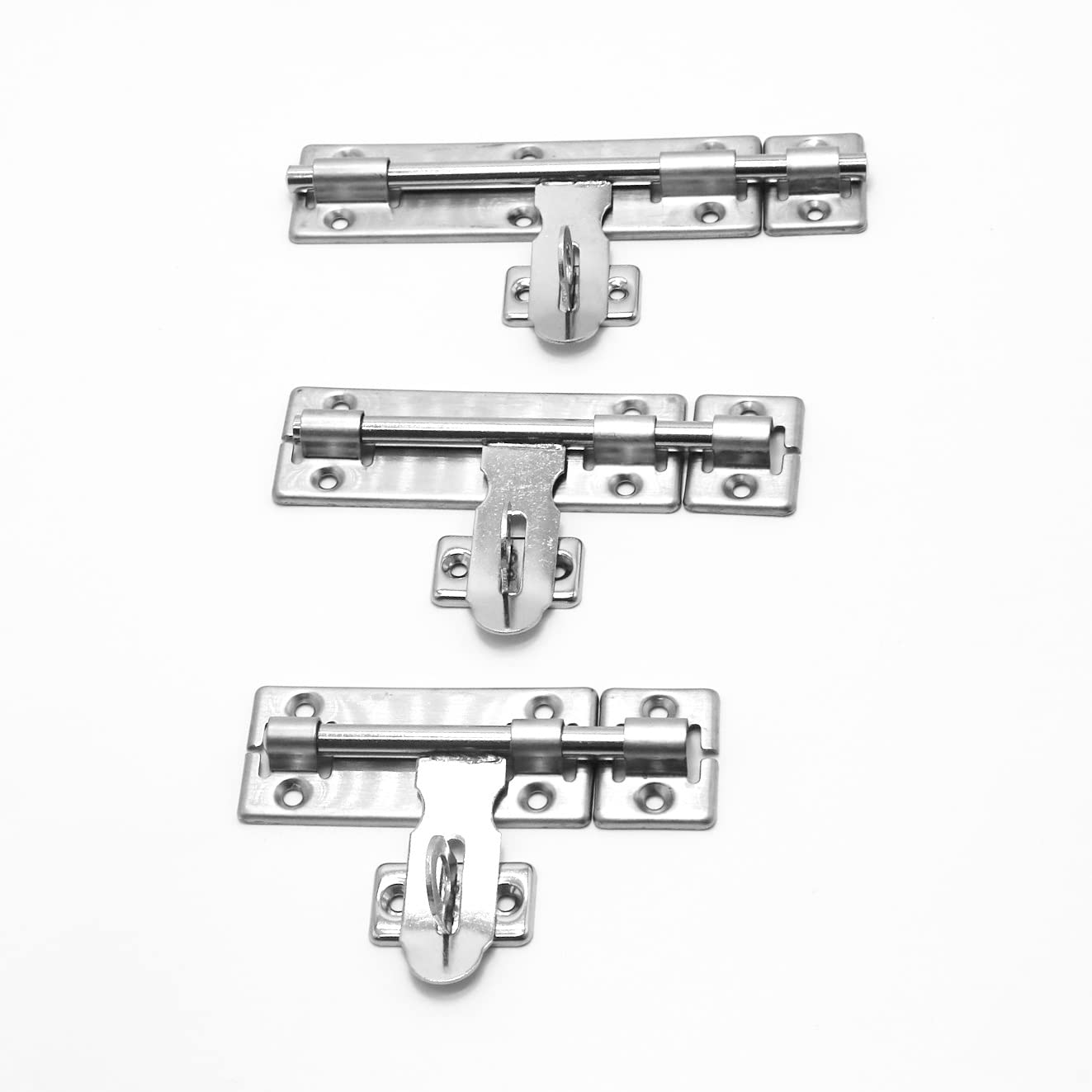 Premium 6-Inch Stainless Steel Barrel Bolt Latch with Padlock - Heavy Duty Door Lock Set for Gates, Sheds & Barns - Brushed Finish Rustproof Hardware (Ideal for Outdoor Security & Home Protection)