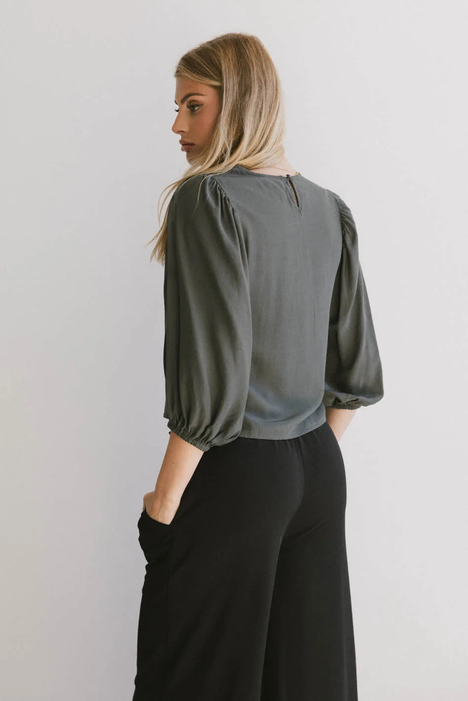 Nadine Blouse in Olive Green - Women's Casual Long Sleeve Shirt for Work & Everyday Wear - FINAL SALE