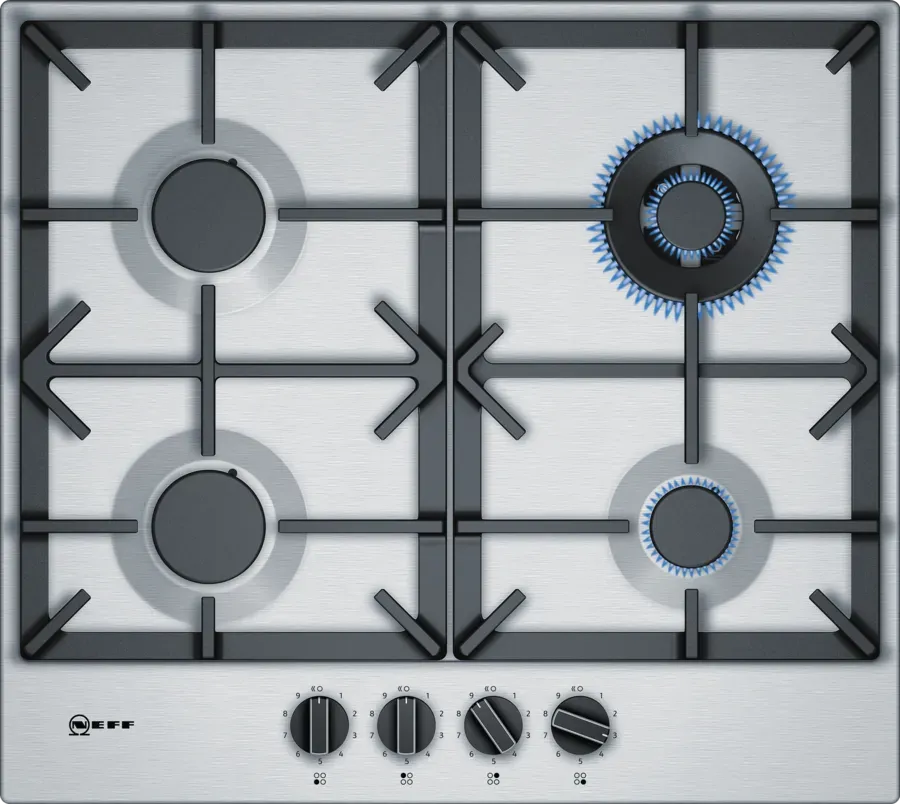 Neff N70 T26DS59N0A 60cm Gas Cooktop - 5 Burner, Stainless Steel, Built-in for Modern Kitchens | Perfect for Home Cooking, Baking & Entertaining