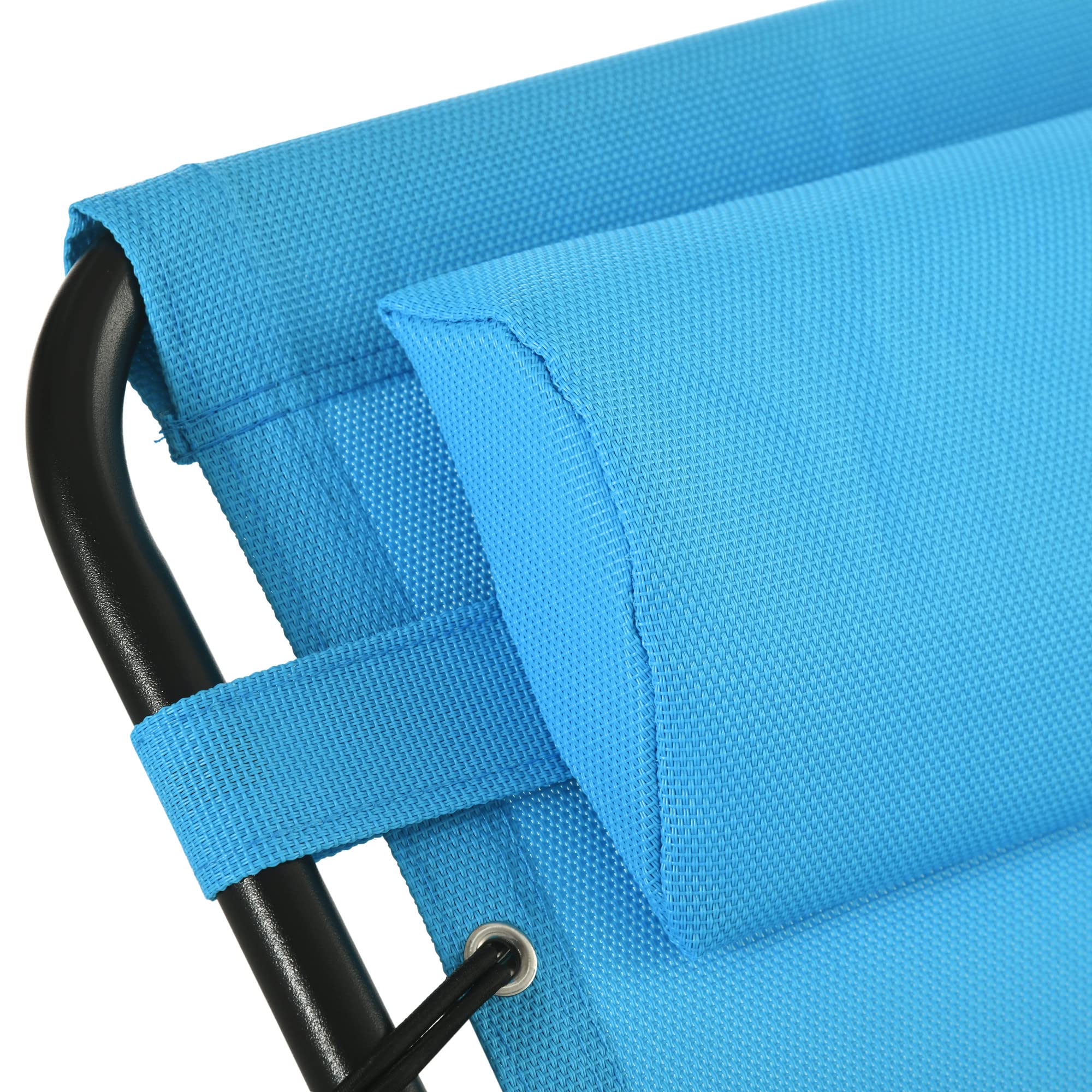 Outsunny Folding Chaise Lounge Chair - 4-Position Reclining Patio Sun Lounger with Breathable Mesh Seat | Perfect for Beach, Poolside, Backyard & Outdoor Relaxation | Blue