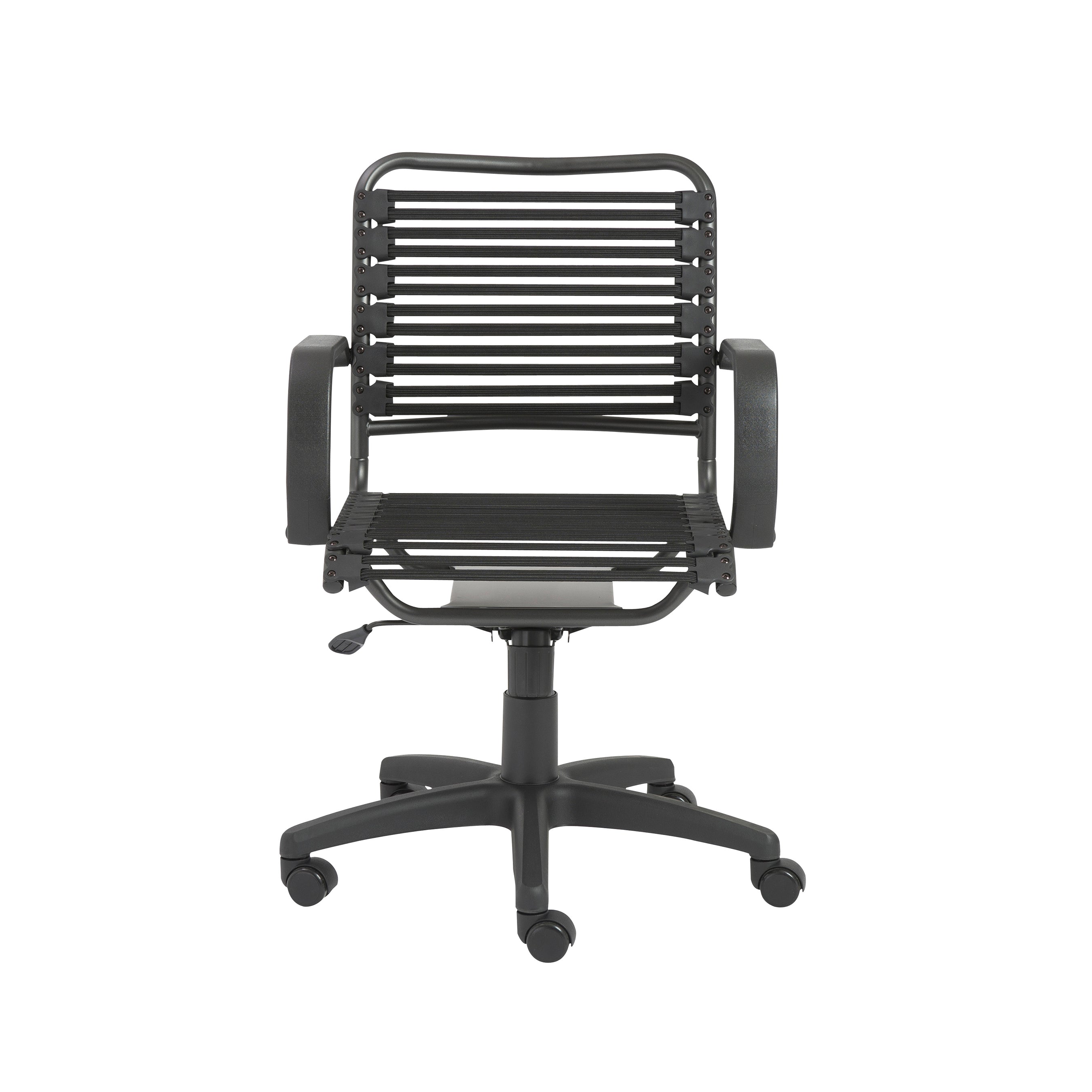 Ergonomic Bungie Flat Mid Back Office Chair - Black Mesh with Graphite Frame & Swivel Base | Comfortable Desk Chair for Home Office, Gaming & Workspace