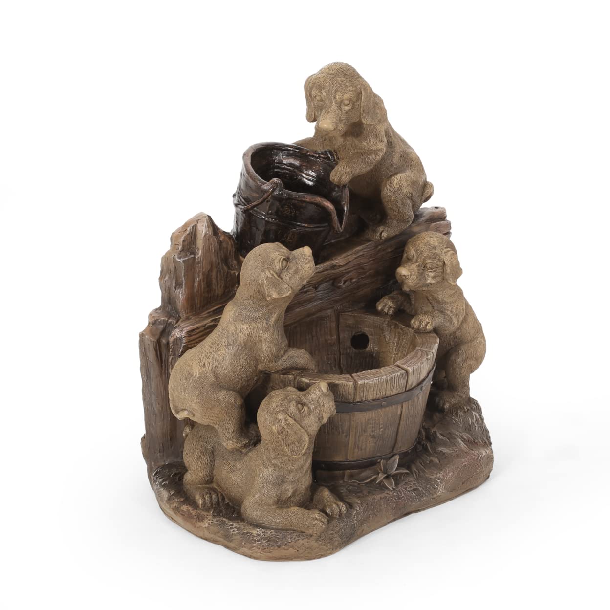 Christopher Knight Home Dimmock Outdoor Fountain - Light Brown Patio Water Feature for Garden, Yard & Backyard Decor | Relaxing Ambience for Outdoor Spaces