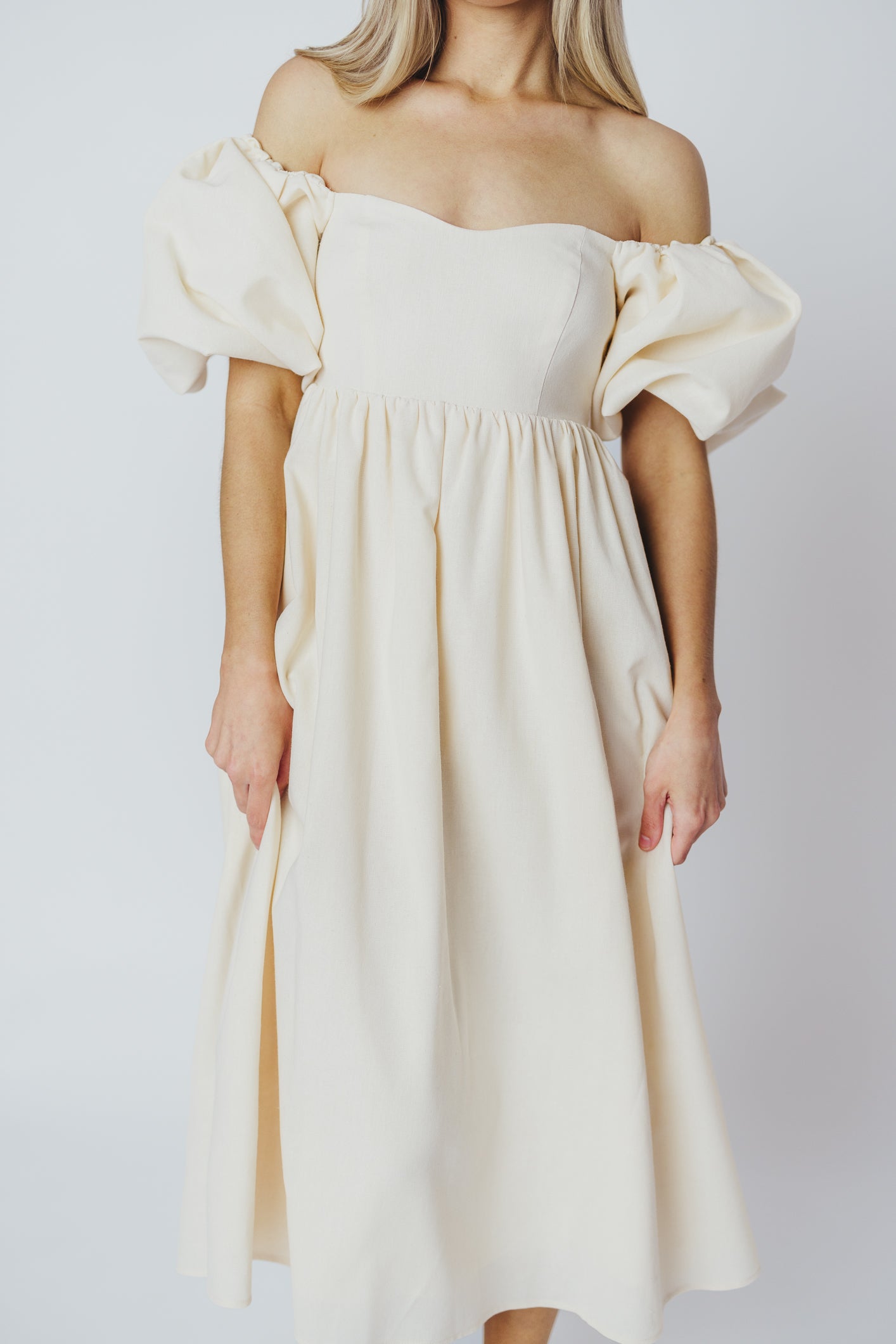Hamilton Ivory Midi Dress - Bump Friendly Maternity Dress for Pregnancy & Nursing | Perfect for Weddings, Parties & Special Occasions