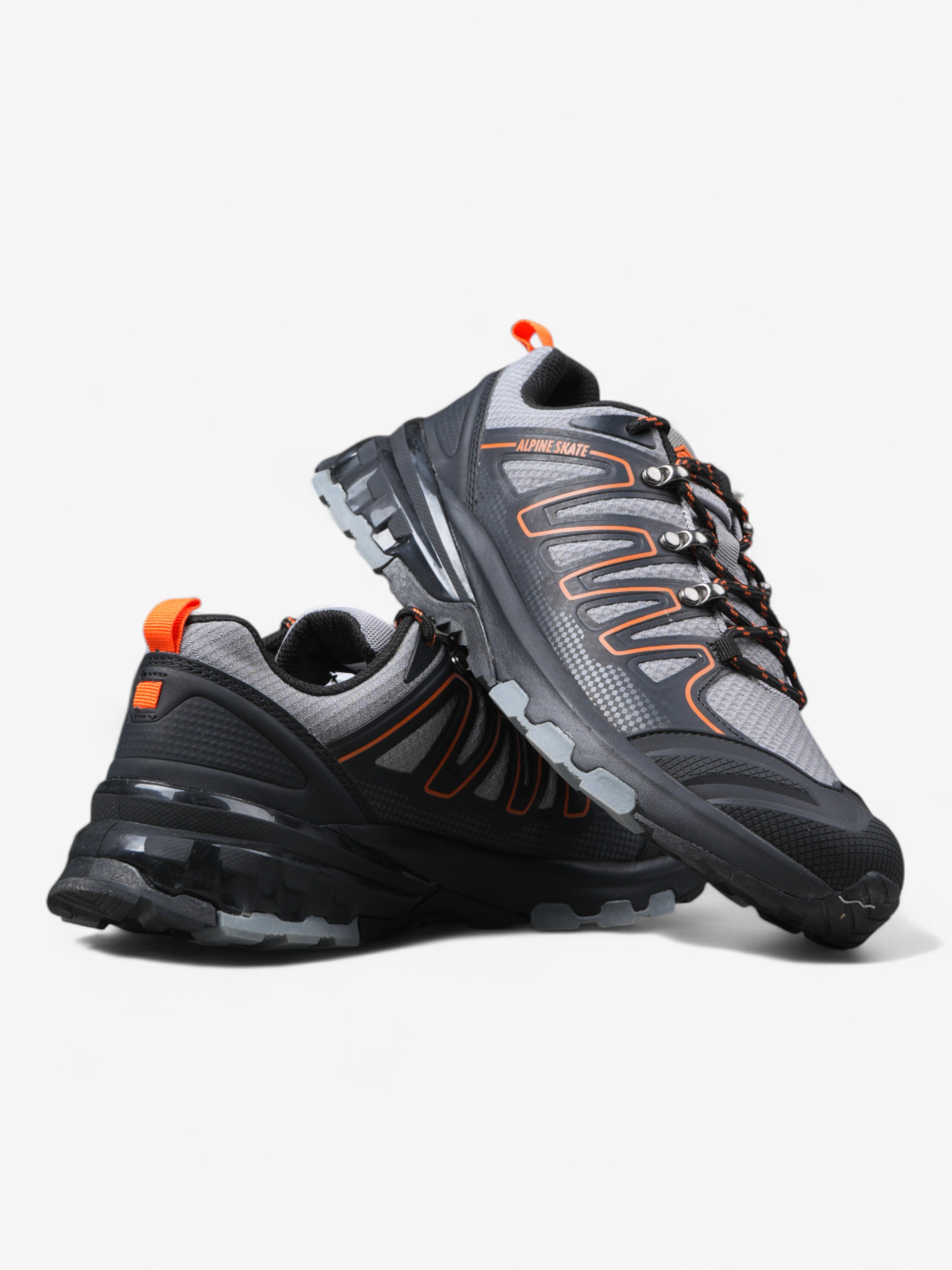 Alpine Skate Sagitta Hiking & Trekking Shoes - Lightweight Outdoor Sneakers for Men & Women - Grey & Orange Trail Running Shoes for Adventure & Camping