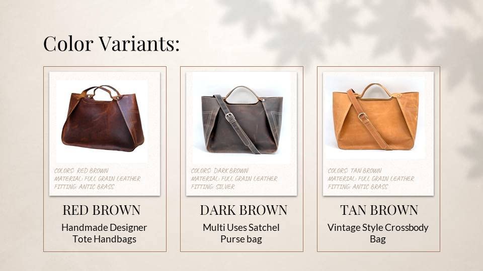 Premium Genuine Full Grain Leather Shoulder Tote Bag for Women - Stylish & Durable Handbag for Work, Travel & Everyday Use