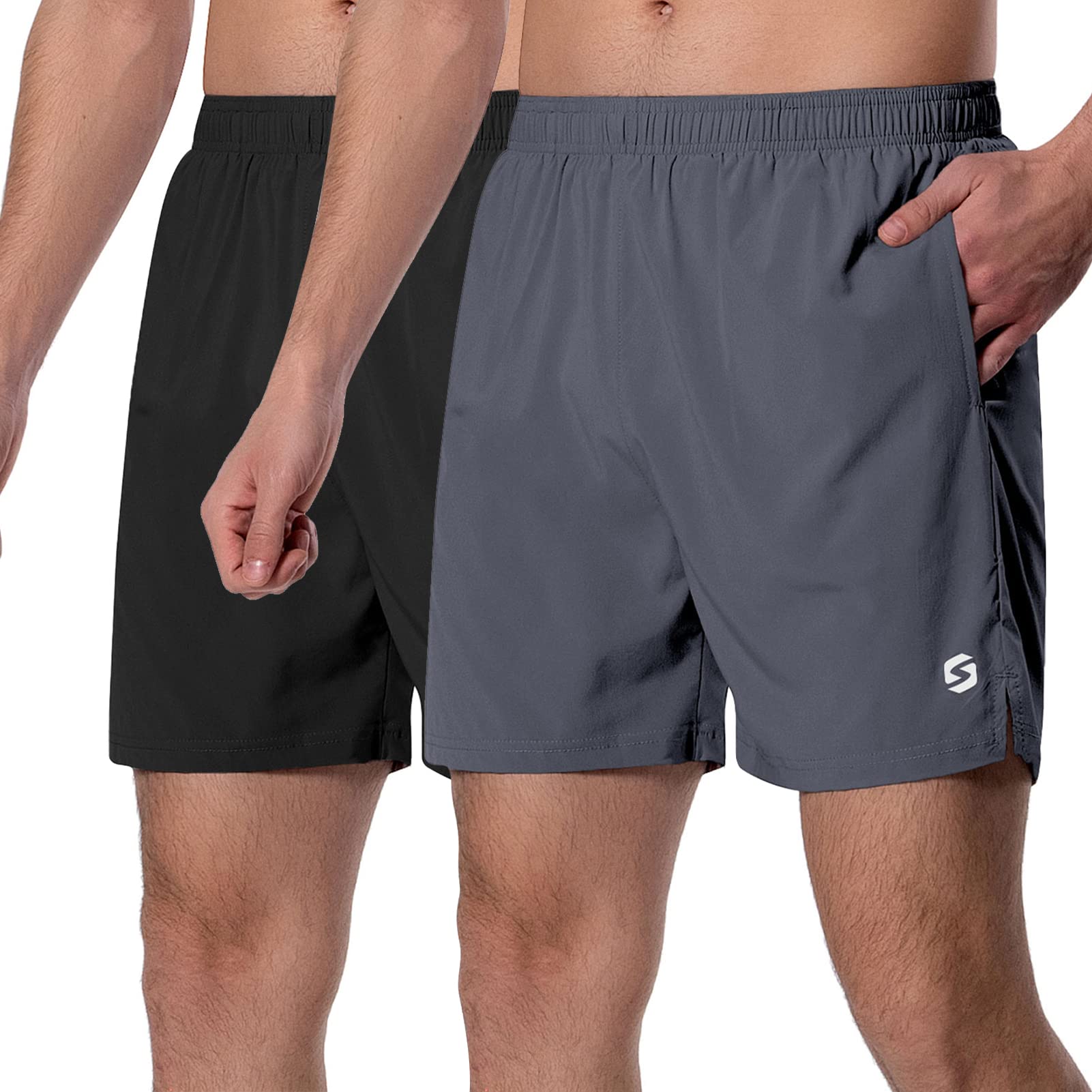 Men's 5 Inch Running Shorts - Lightweight Athletic Gym Workout Shorts with Zipper Pockets | Perfect for Jogging, Training & Outdoor Activities