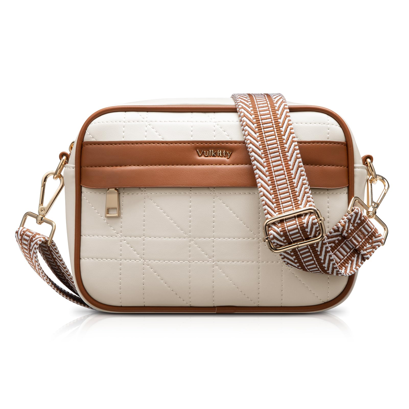 Trendy Women's Small Quilted Leather Crossbody Bag with Wide Adjustable Strap - Perfect for Everyday Use, Travel & Shopping