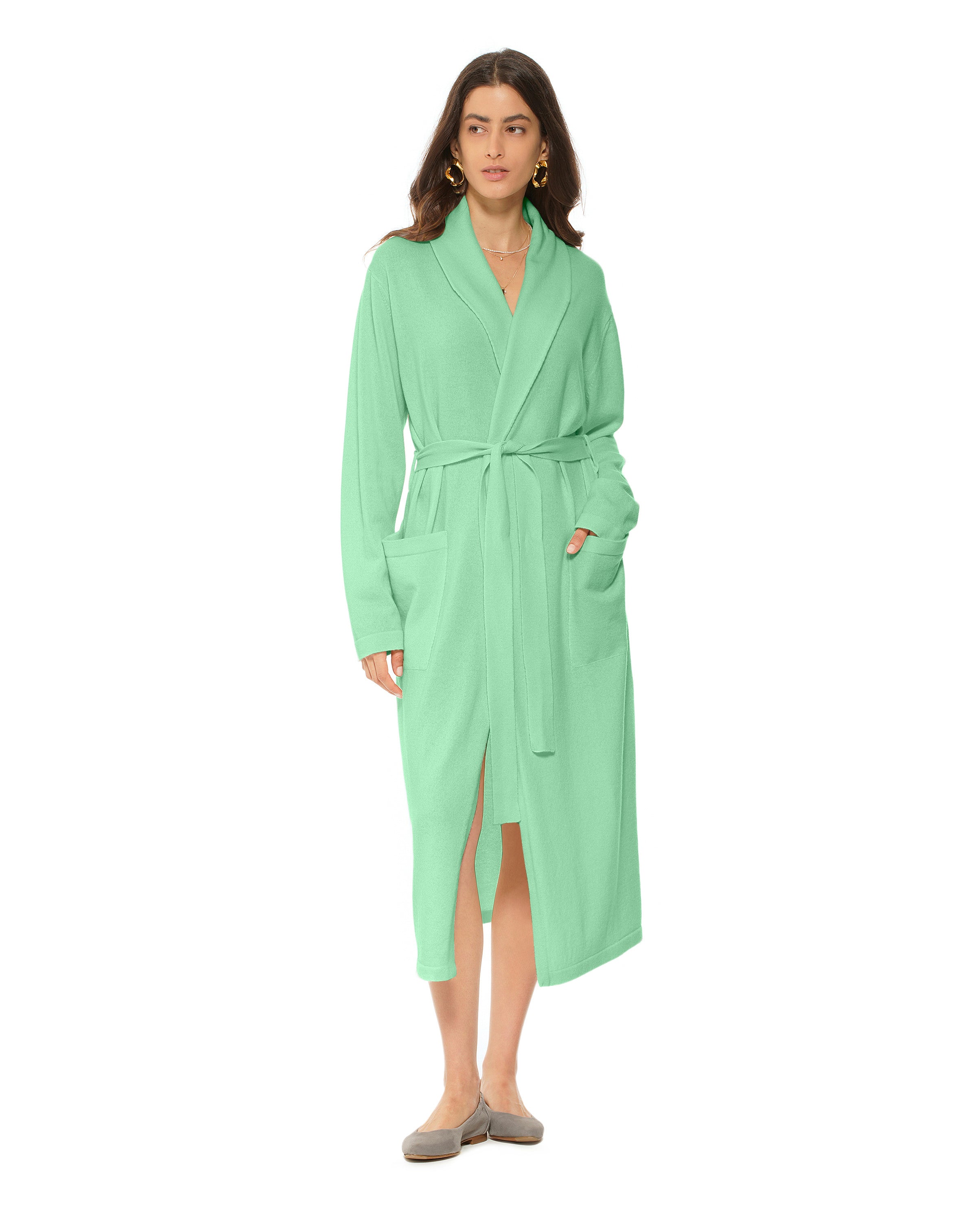 Luxury Women's Pure Cashmere Knit Robe - Soft & Warm Winter Loungewear - Perfect for Spa Days, Relaxing at Home & Gift Giving
