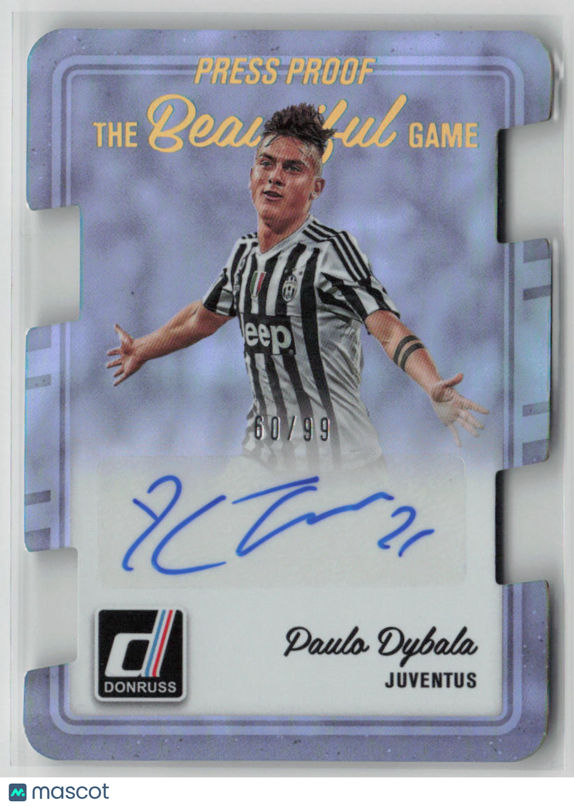 2016-17 Panini Donruss The Beautiful Game Paulo Dybala 60/99 Autograph #BG PD - Rare Soccer Trading Card for Collectors & Fans - Perfect for Display, Investment & Memorabilia Collections