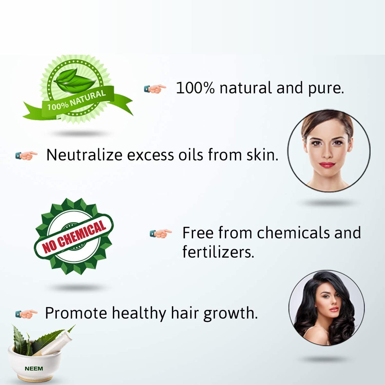 Oilanic 100% Pure Natural Neem Powder for Skin & Hair Care - 2 Pack (200g Each) | Organic Ayurvedic Treatment for Acne, Dandruff & Scalp Health | Face Mask & Hair Pack