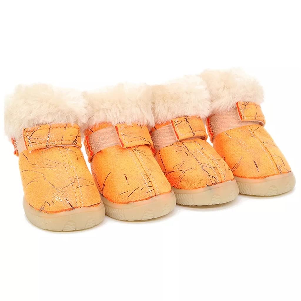 SHYPT 4 Pack Anti-Slip Dog Boots for Winter - Waterproof Pet Shoes for Small Dogs & Cats - Warm Puppy Booties for Snow, Rain & Cold Weather - Perfect for Outdoor Walks, Hiking & Indoor Protection