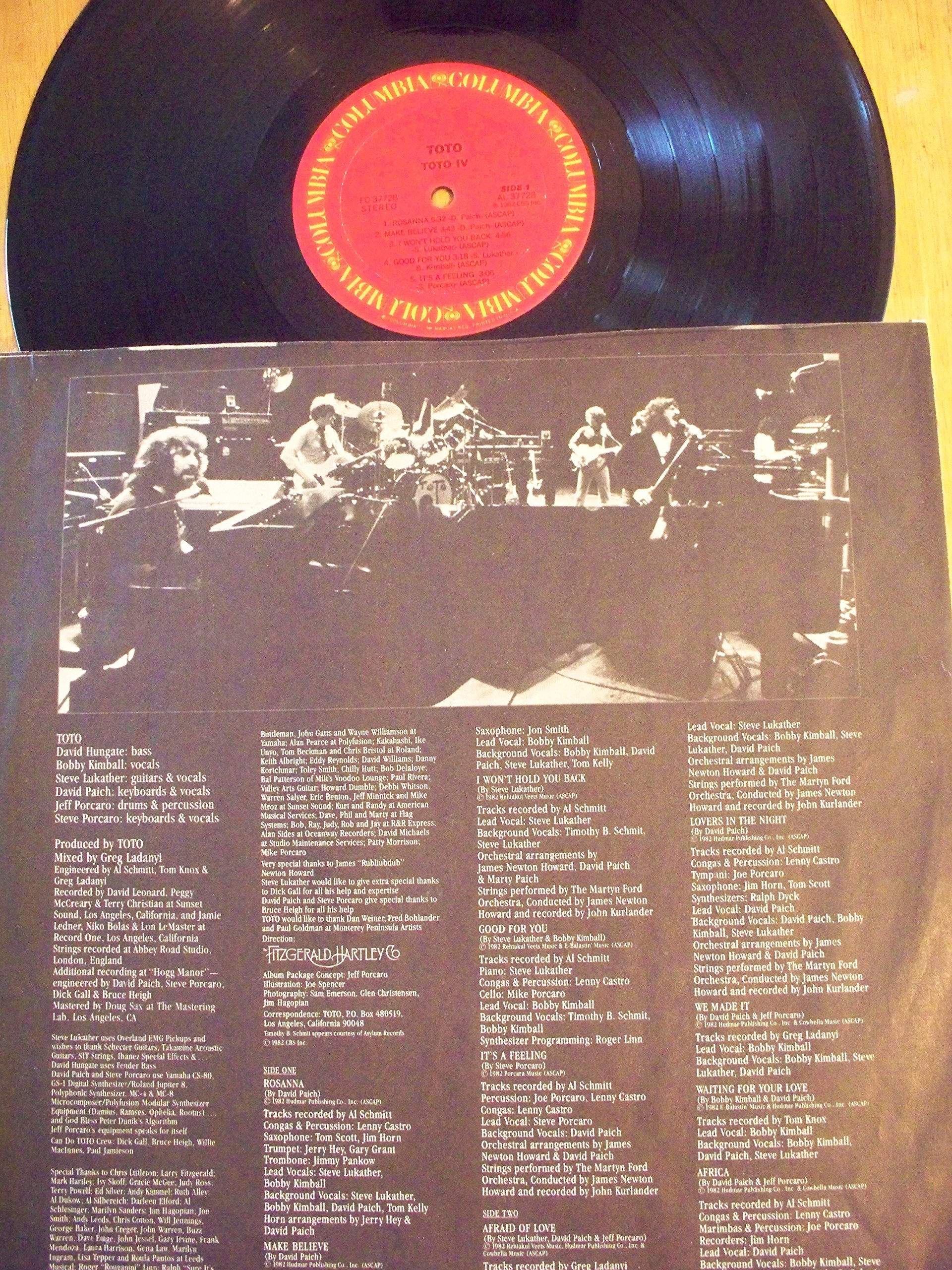 TOTO IV US Album 1983 - Classic Rock Vinyl Record - Perfect for Music Collectors & 80s Nostalgia Lovers