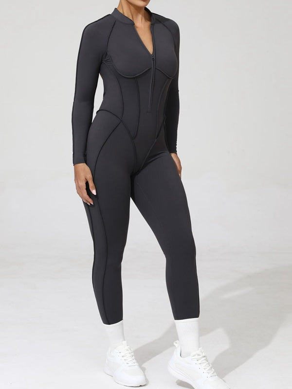 ZASUWA Women's Sexy Backless Zipper Scrunch Bum Jumpsuit - Stretchy Bodycon Romper for Clubwear, Night Out & Date Night