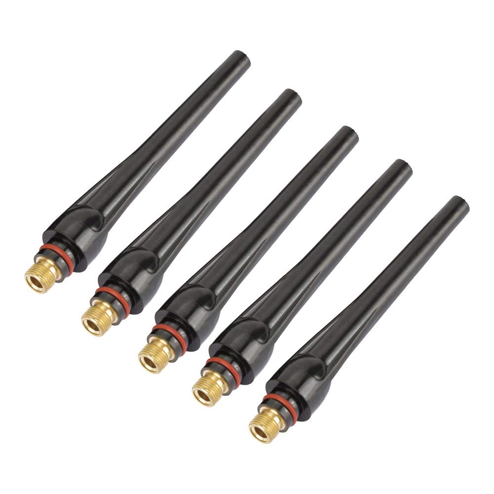 TIG Welding Torch Back Cover Kit - 5pcs Long Back Covers for WP-17/18/26 TIG Torches (57Y02) | Durable Replacement Parts for Welding Equipment | Perfect for Professional Welders & DIY Metal Fabrication Projects
