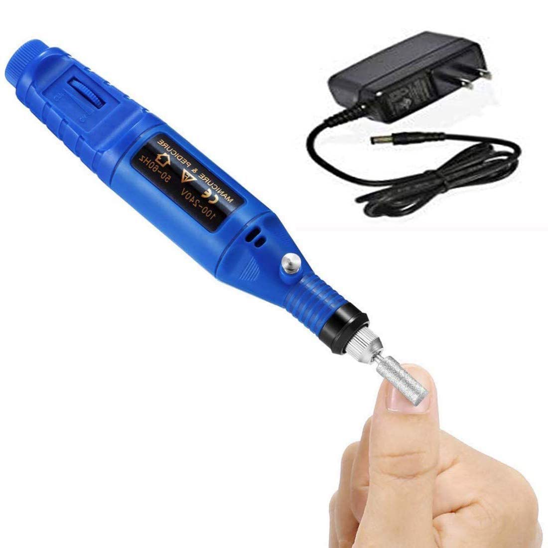 Professional Electric Nail Drill Kit - 2x DIY Manicure & Pedicure Drill Machine with Adapter for Nail Art, Filing & Grinding | Perfect for Home Salon, Nail Technicians & DIY Enthusiasts