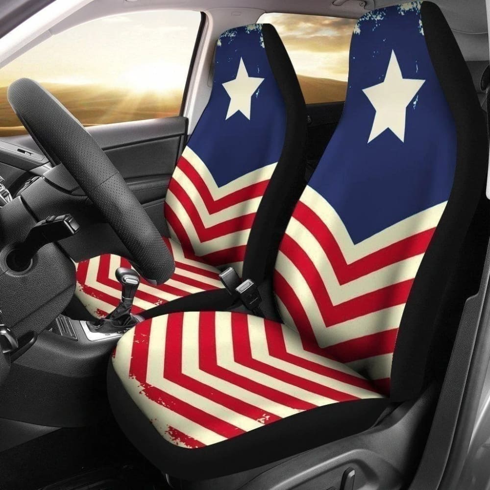 Custom American Flag Car Seat Covers - Patriotic Car Accessories for Ford, Chevy & Toyota | Perfect for 4th of July, Veterans Day & NASCAR Events