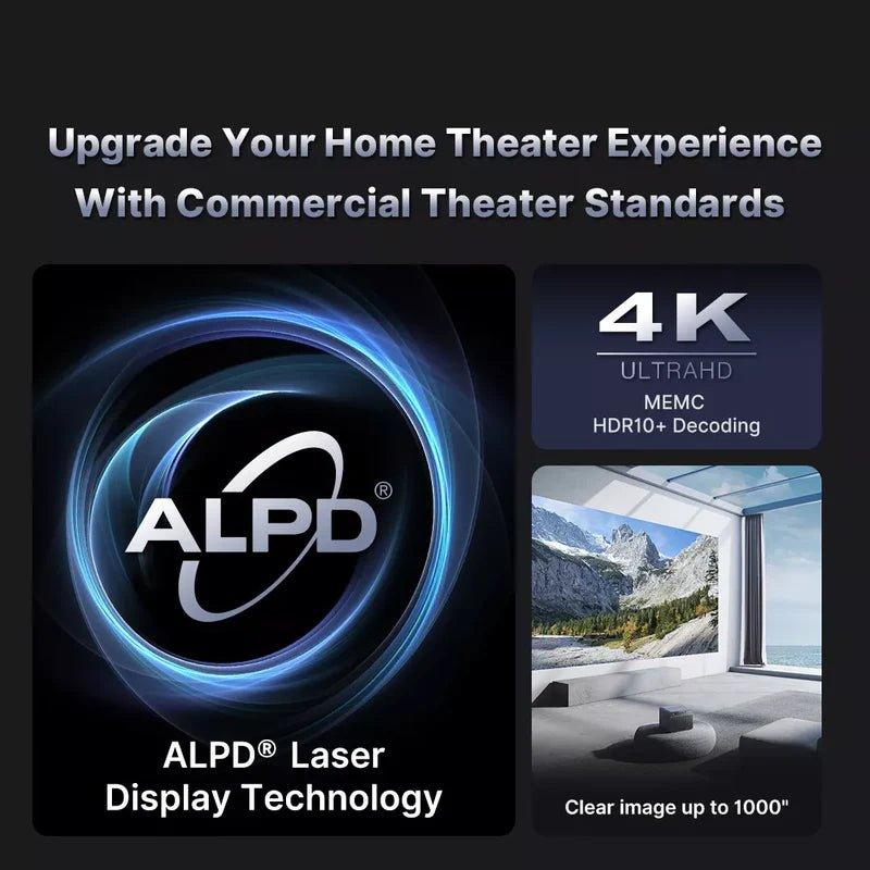 Formovie X5 Portable 4K Laser Projector with ALPD Technology - Long Throw Home Theater for Movies, Gaming & Outdoor Entertainment