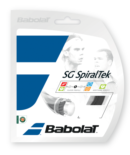 Babolat Spiraltek 16/1.30 Tennis String - Black | High Performance Tennis Racket String for Spin & Control | Perfect for Competitive Play & Training