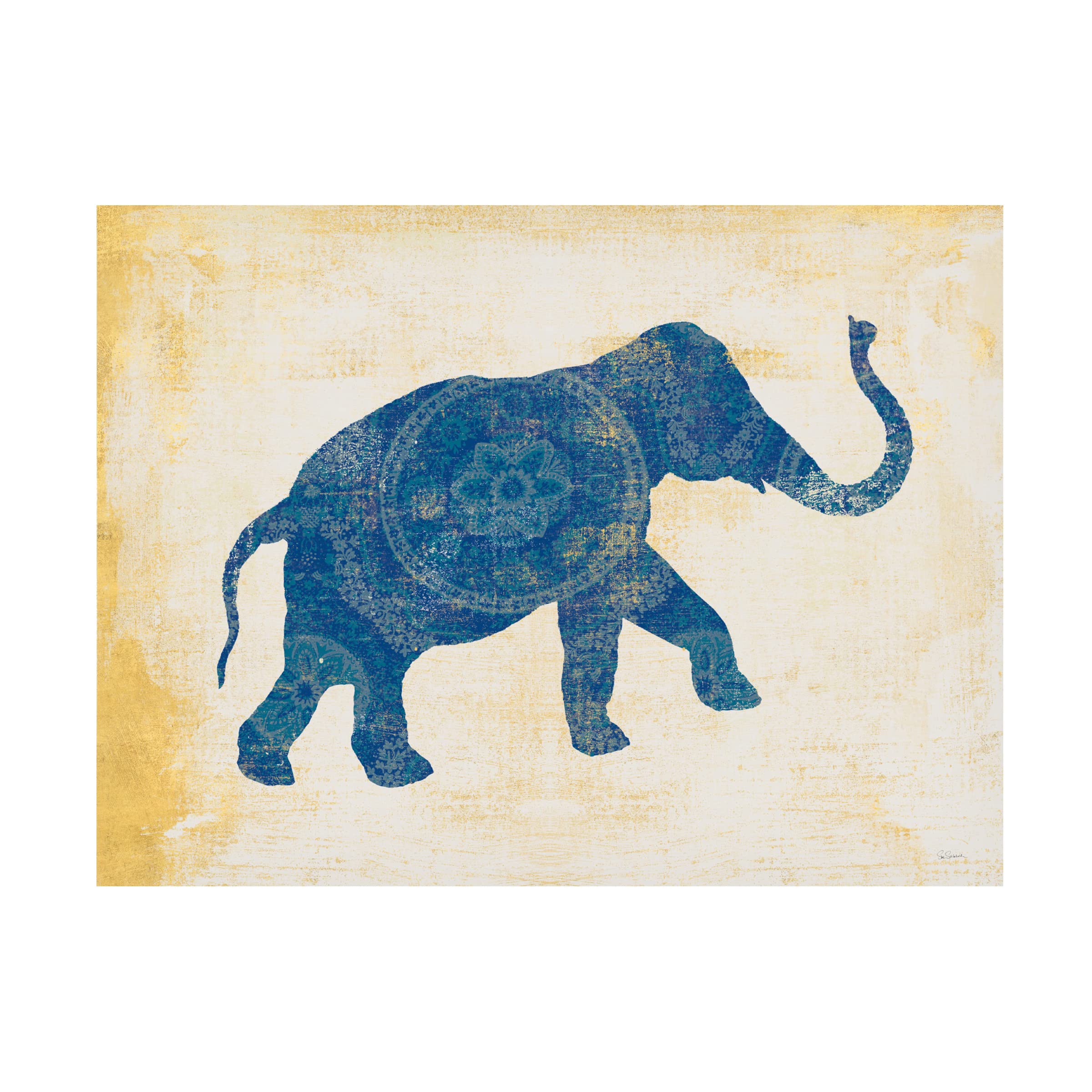 Trademark Fine Art 'Raja Elephant I' Canvas Wall Art Print by Sue Schlabach - Stunning Elephant Painting for Living Room, Bedroom & Office Decor