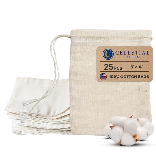 3x4 Inch (Pack of 25) - Natural Drawstring