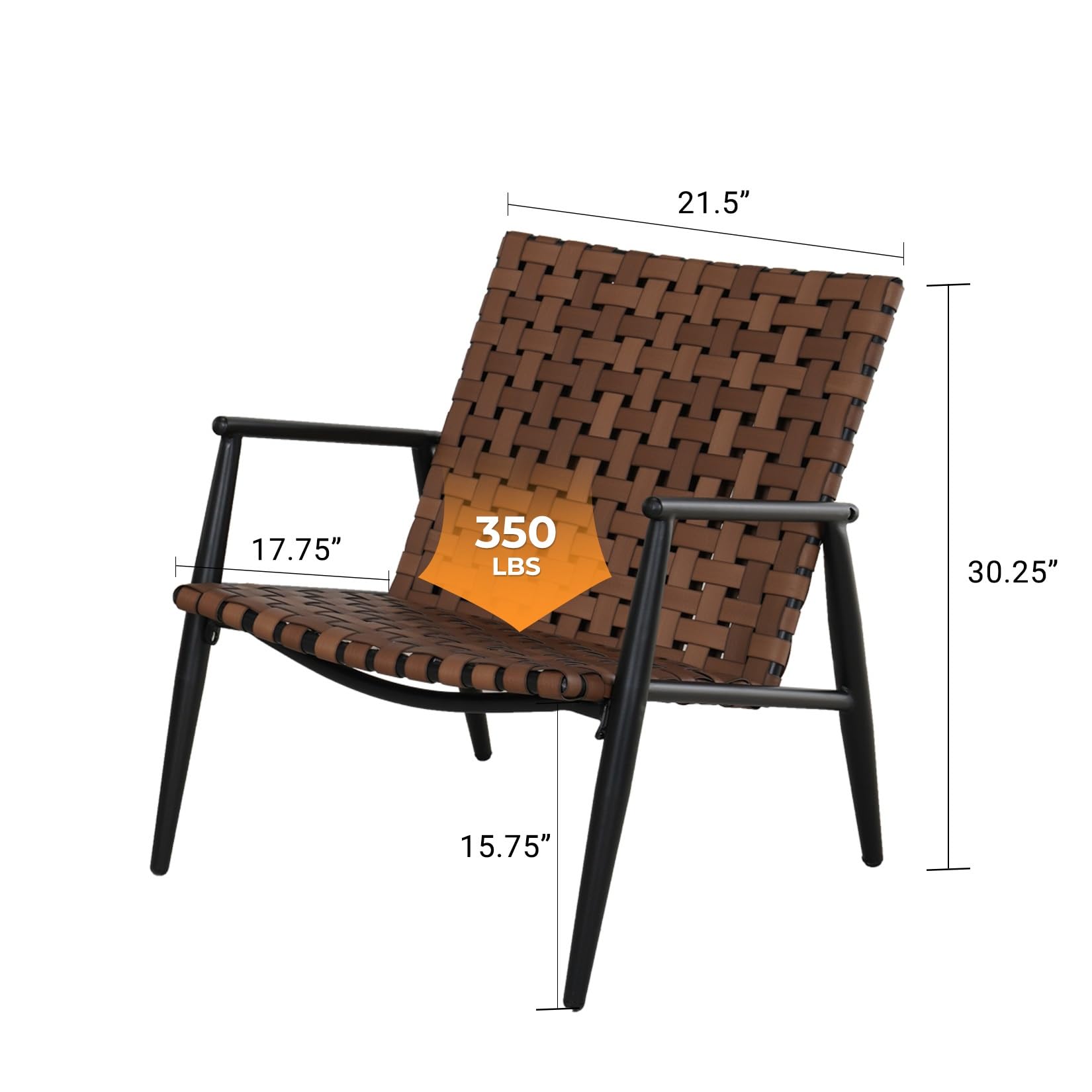 Premium Outdoor Patio Chairs Set of 2 - Weather-Resistant Leather-Look Wicker Chairs with Powder-Coated Aluminum Frame, Patio Bistro Set for Garden, Backyard, Balcony (Brown) - Perfect for Relaxing, Dining & Entertaining Outdoors