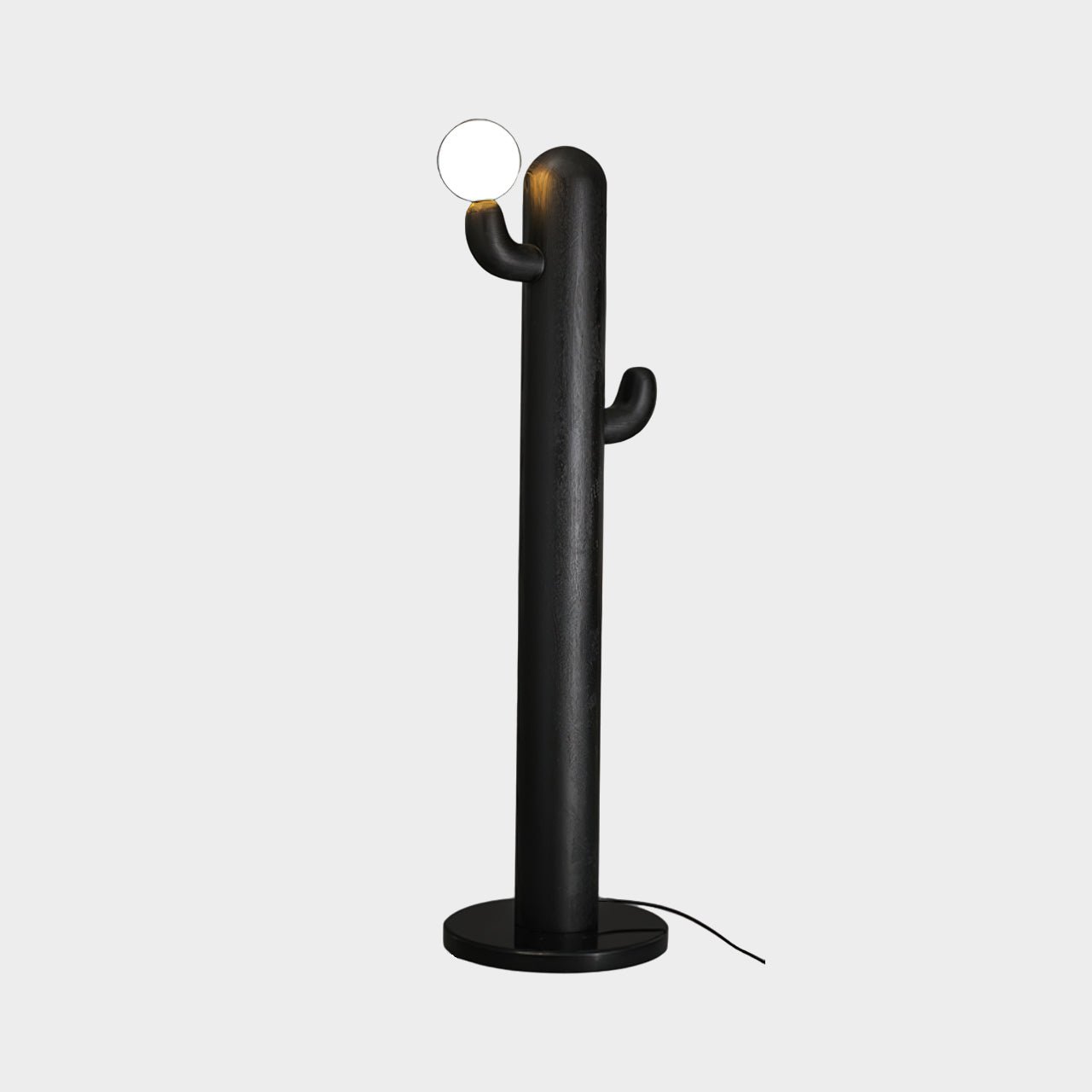 Modern Cactus Wood Floor Lamp - Handcrafted Natural Wood Standing Light for Living Room, Bedroom & Office - Warm Ambient Lighting for Home Decor