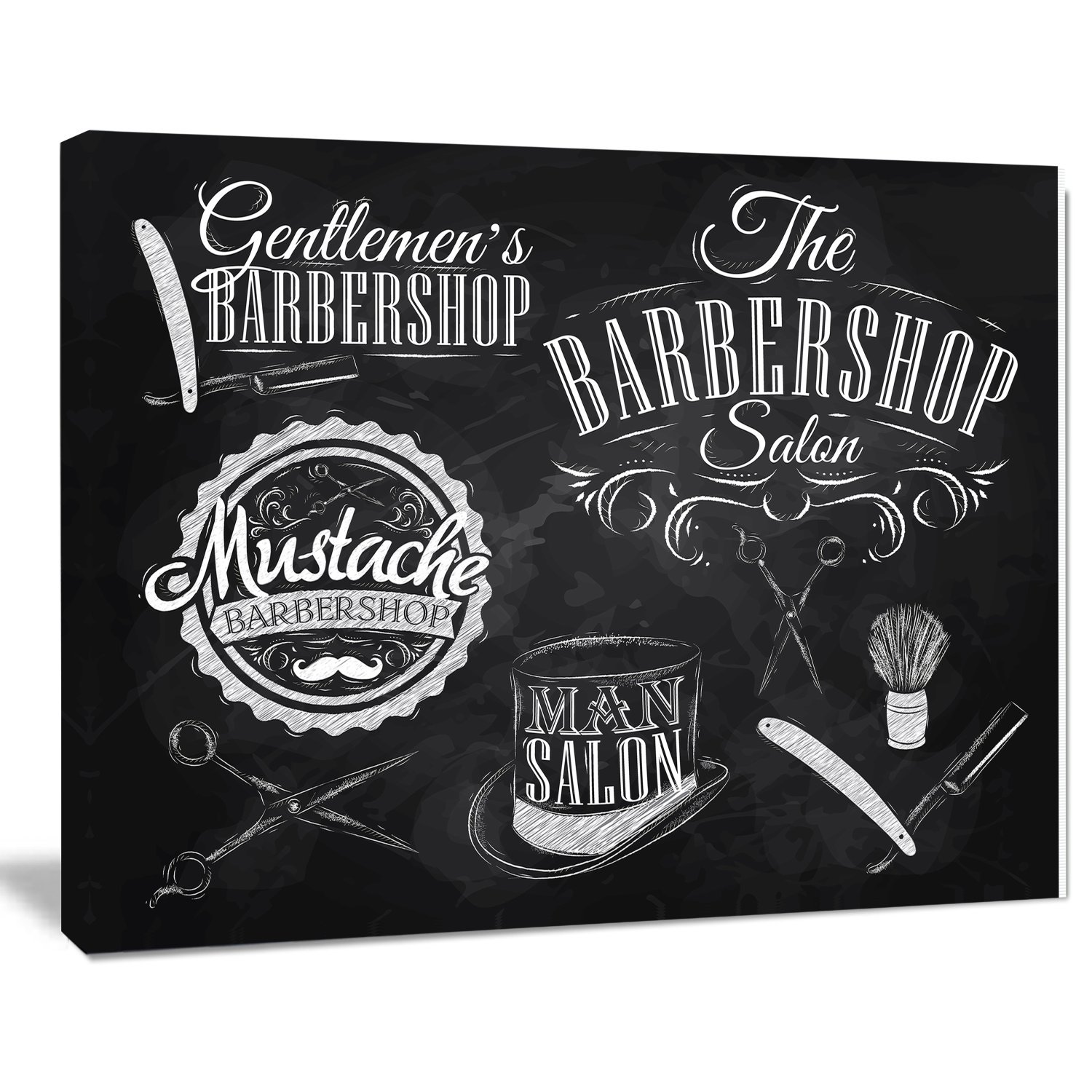 Barbershop Abstract Art Canvas Print - Modern Wall Decor for Home, Office & Salon - Perfect for Barber Shops, Living Rooms & Man Caves