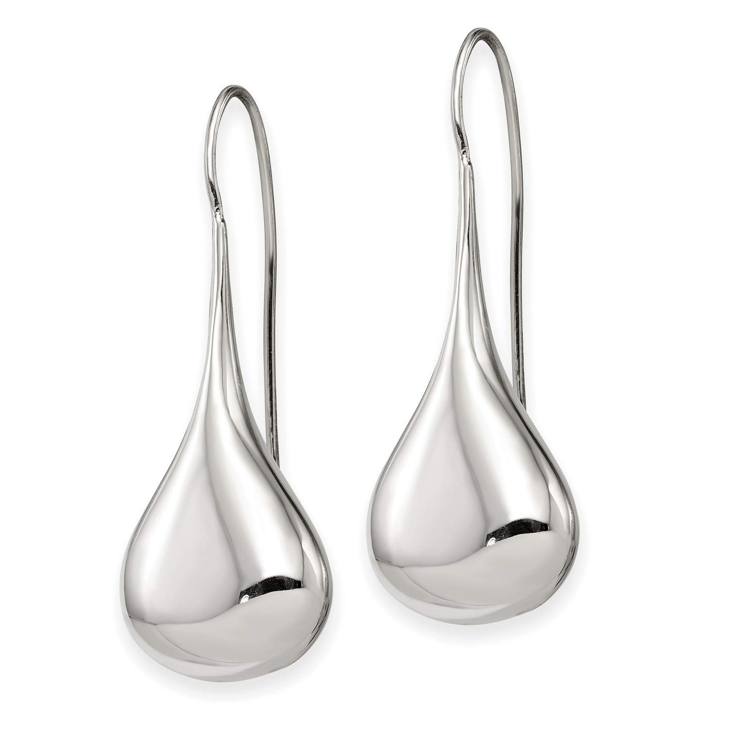 Elegant Sterling Silver French Wire Dangle Earrings 43x12mm - Perfect for Weddings, Parties & Special Occasions