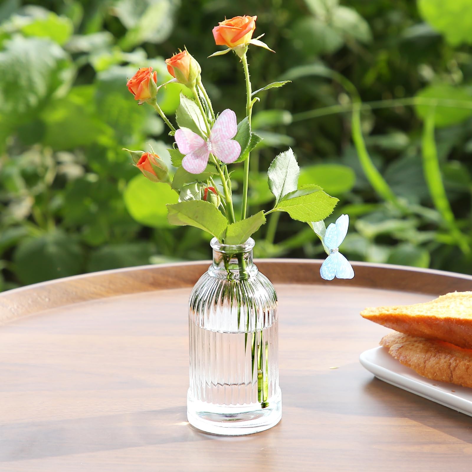30-Piece Bulk Glass Bud Vases Set - Small Clear Flower Vases for Wedding Centerpieces, Table Decor, Christmas Home Decor - Perfect for Wedding Receptions, Holiday Parties & Floral Arrangements (Clear, 30 pcs)