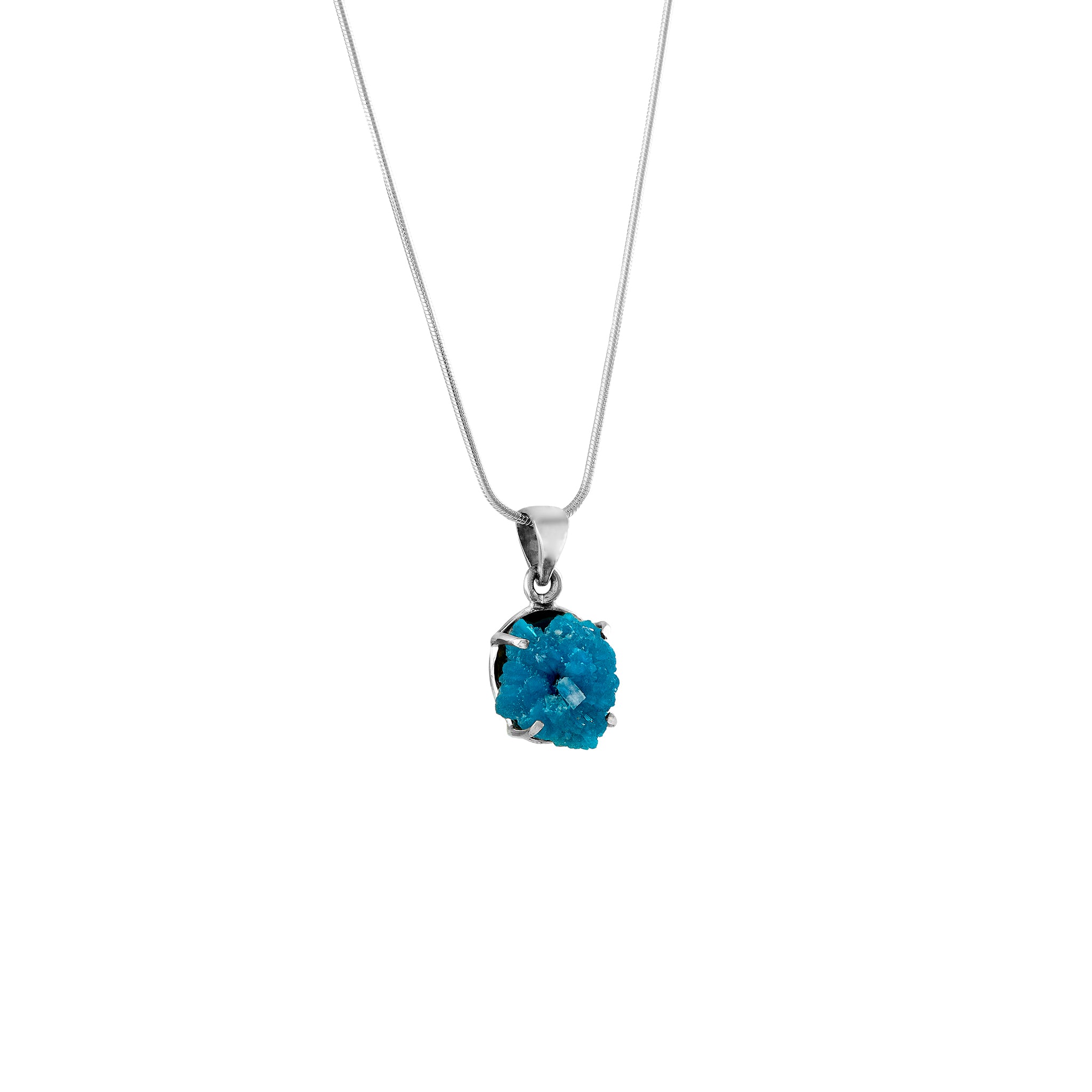 Natural Cavansite Crystal Pendant Necklace - Healing Stone Jewelry for Meditation, Energy Balancing & Spiritual Growth - Perfect for Yoga, Reiki & Chakra Alignment