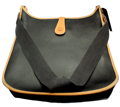 Authentic Hermes Evelyne GM Handbag - Black Leather with Brown Trim | Luxury Tote for Women | Perfect for Work, Travel & Everyday Use