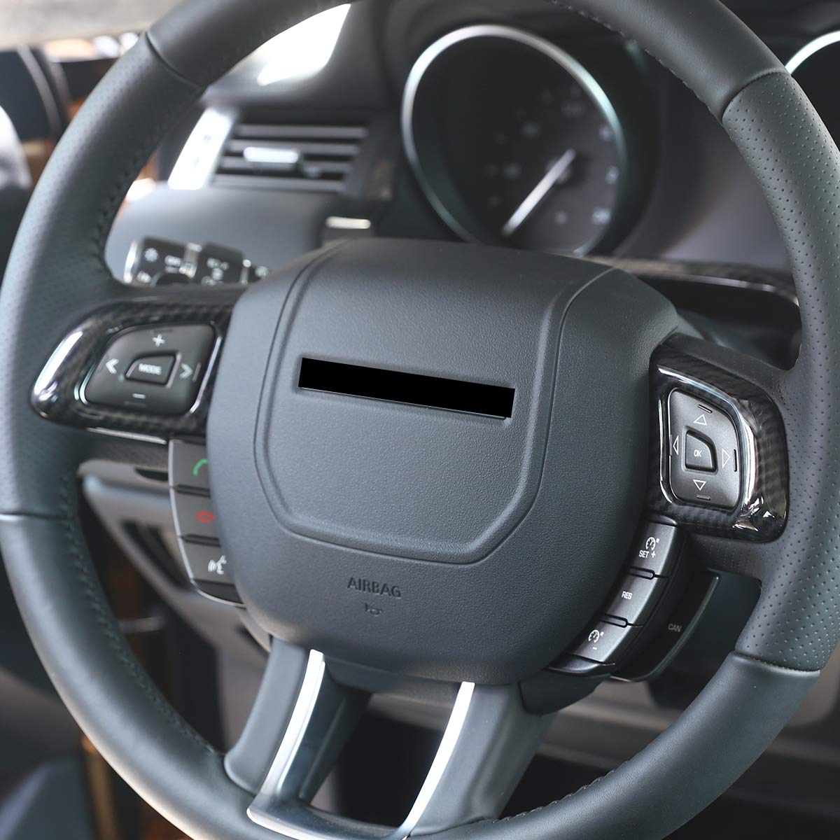 Carbon Fiber Steering Wheel Trim for Land Rover Evoque 2012-2017 - ABS Upgrade for Interior Styling