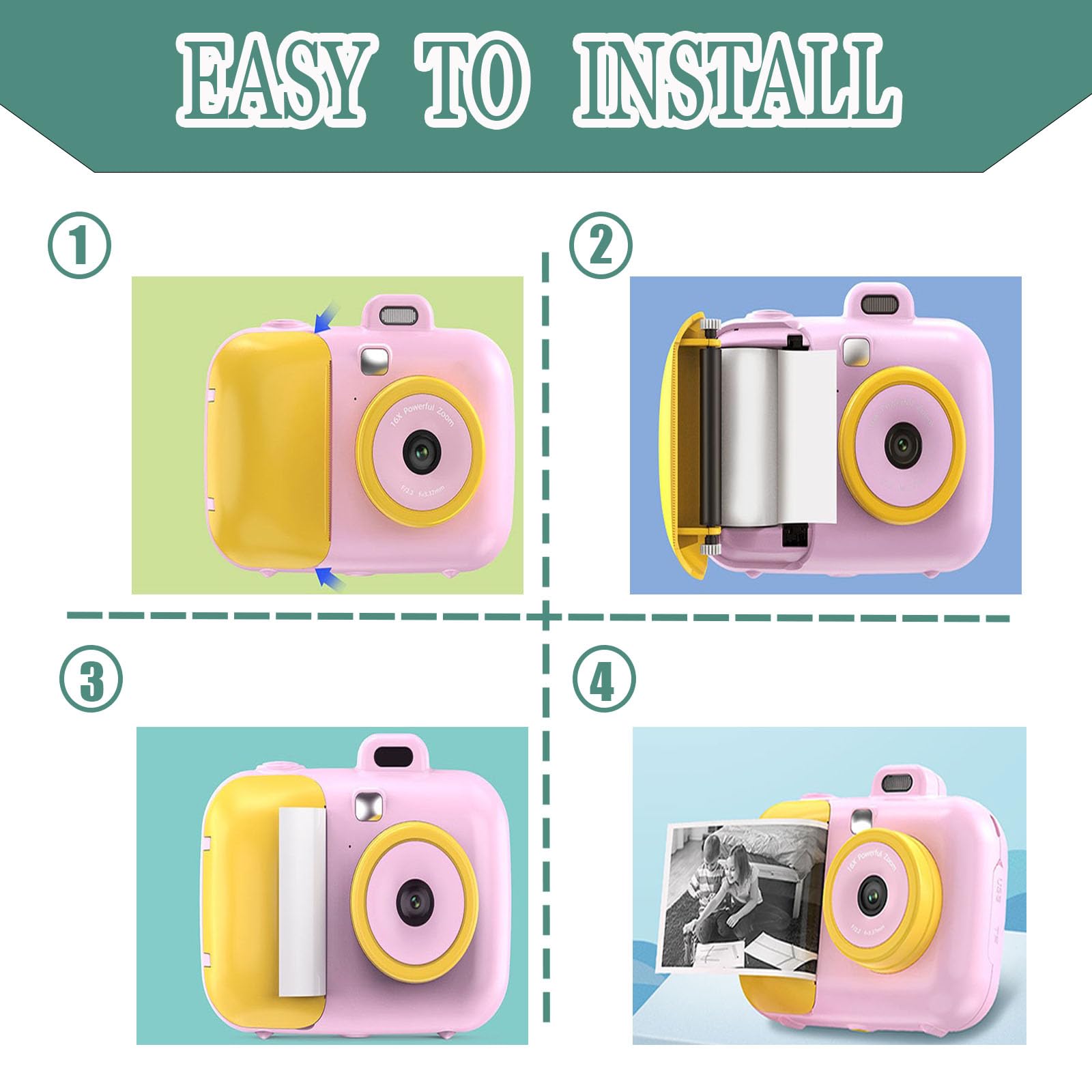 15 Rolls Instant Camera Refill Print Paper - High Quality Photo Paper for Kidizoom & Most Kids Instant Cameras - Perfect for Birthday Parties, Travel Memories & DIY Photo Projects