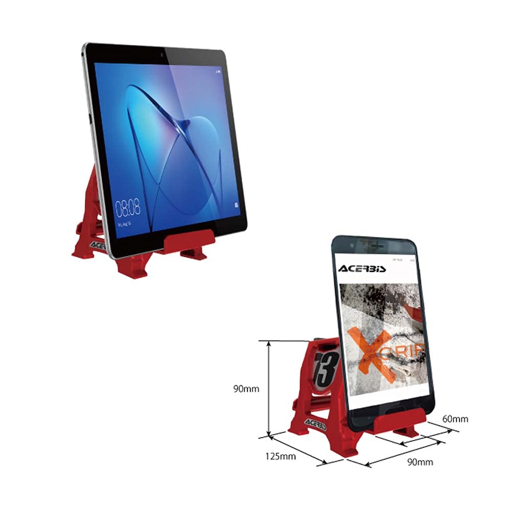 Acerbis Red Phone Stand Holder - Universal Adjustable for iPhone, Samsung, Tablets - Perfect for Desk, Car, Bedside & Travel (Model: 2791570227)