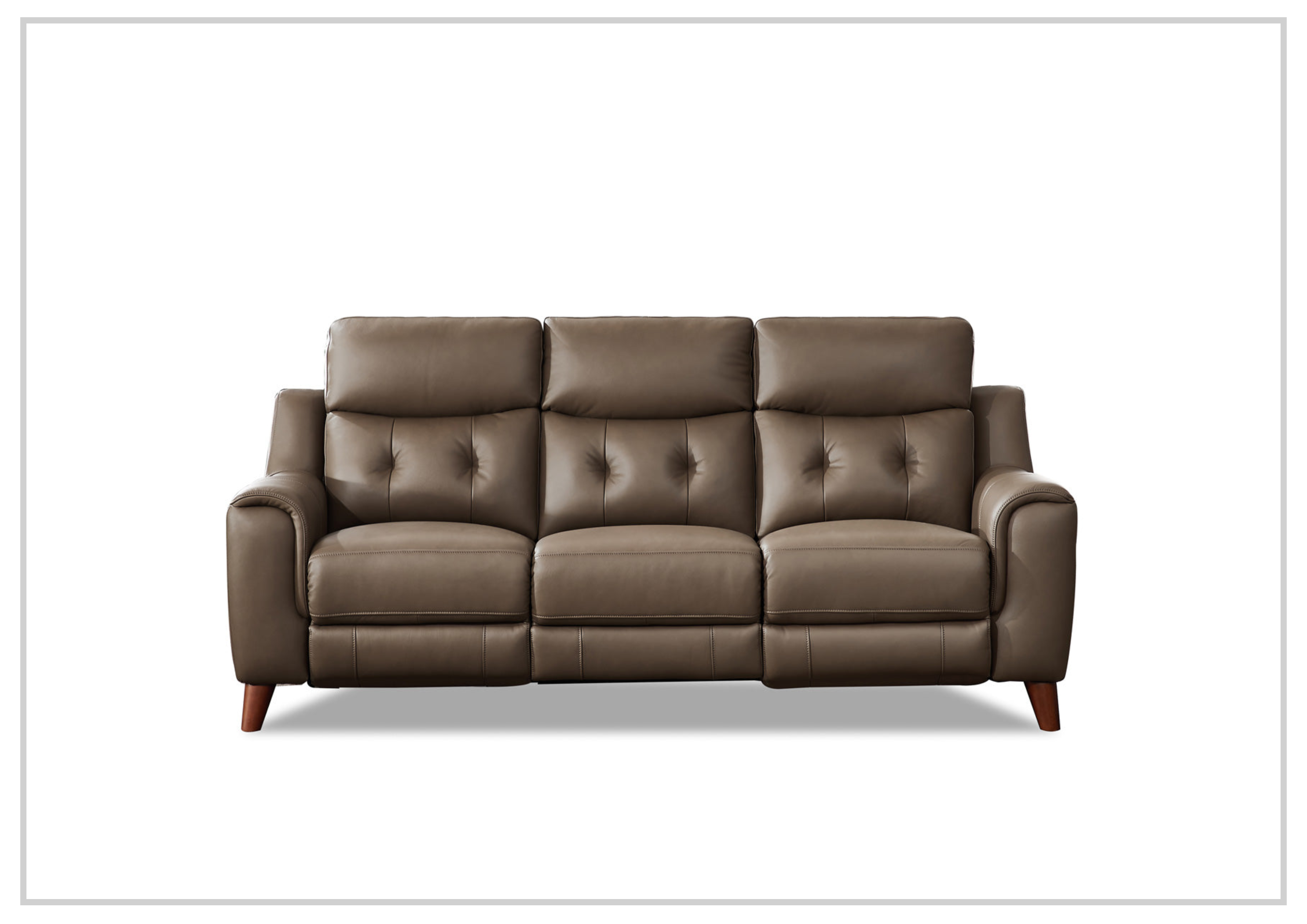 Hydeline Torino Top Grain Leather 3-Seater Power Reclining Sofa with Adjustable Headrest - Modern Living Room Furniture for Home Theater & Family Relaxation