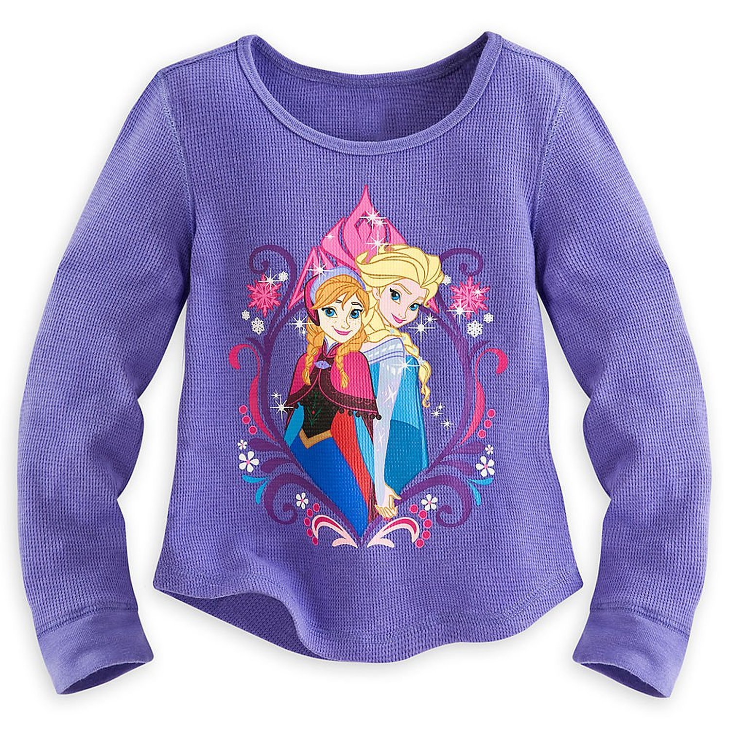 Disney Frozen Big Girls' Long Sleeve Thermal Shirt - Purple (Size 9-10) | Warm Winter Top for Kids | Perfect for School, Playdates & Outdoor Activities