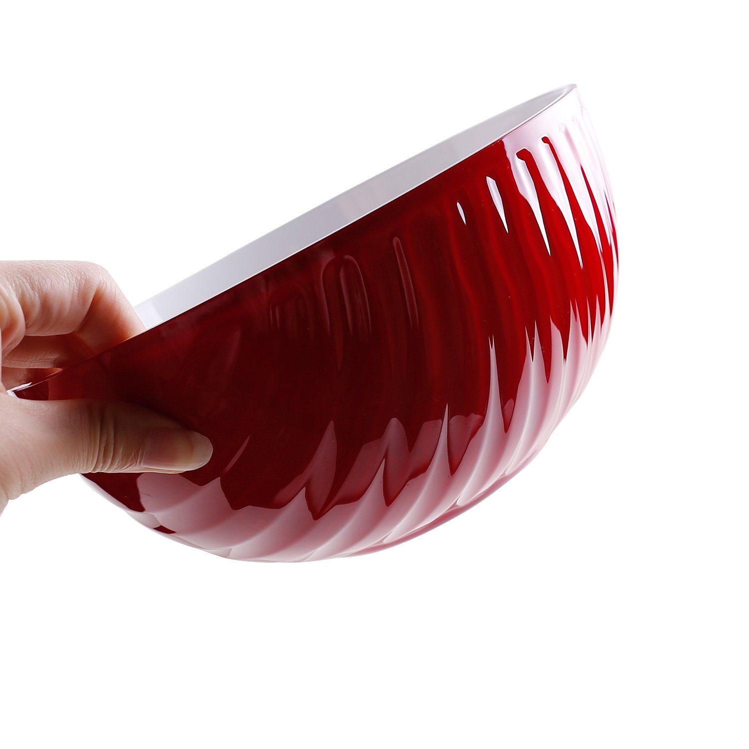 Red Mirage Bowl 20cm - Premium Ceramic Serving Dish for Salads, Pasta & Snacks - Perfect for Dining & Entertaining