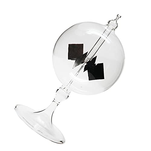 POPETPOP Solar Powered Crookes Radiometer - Glass Windmill Desk Decor with Vanes, Perpetual Motion Machine for Home & Office | Science Gift, Educational Display, Feng Shui Decor