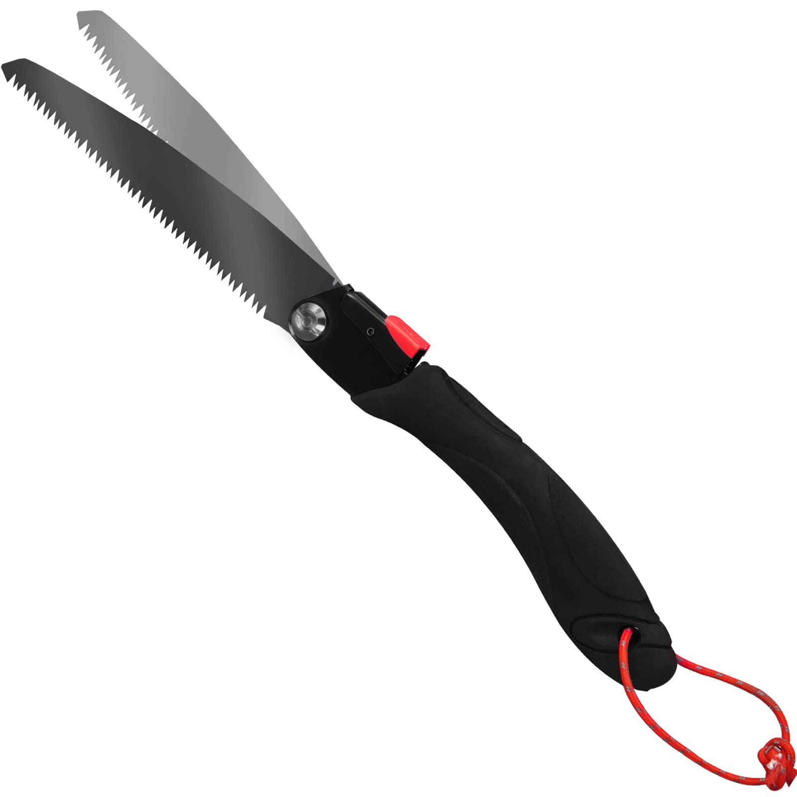 180mm Folding Hand Saw with Black Blade - Soft Grip Handle for Wood, Drywall, PVC Cutting - Perfect for Carpentry, DIY Projects & Home Renovations