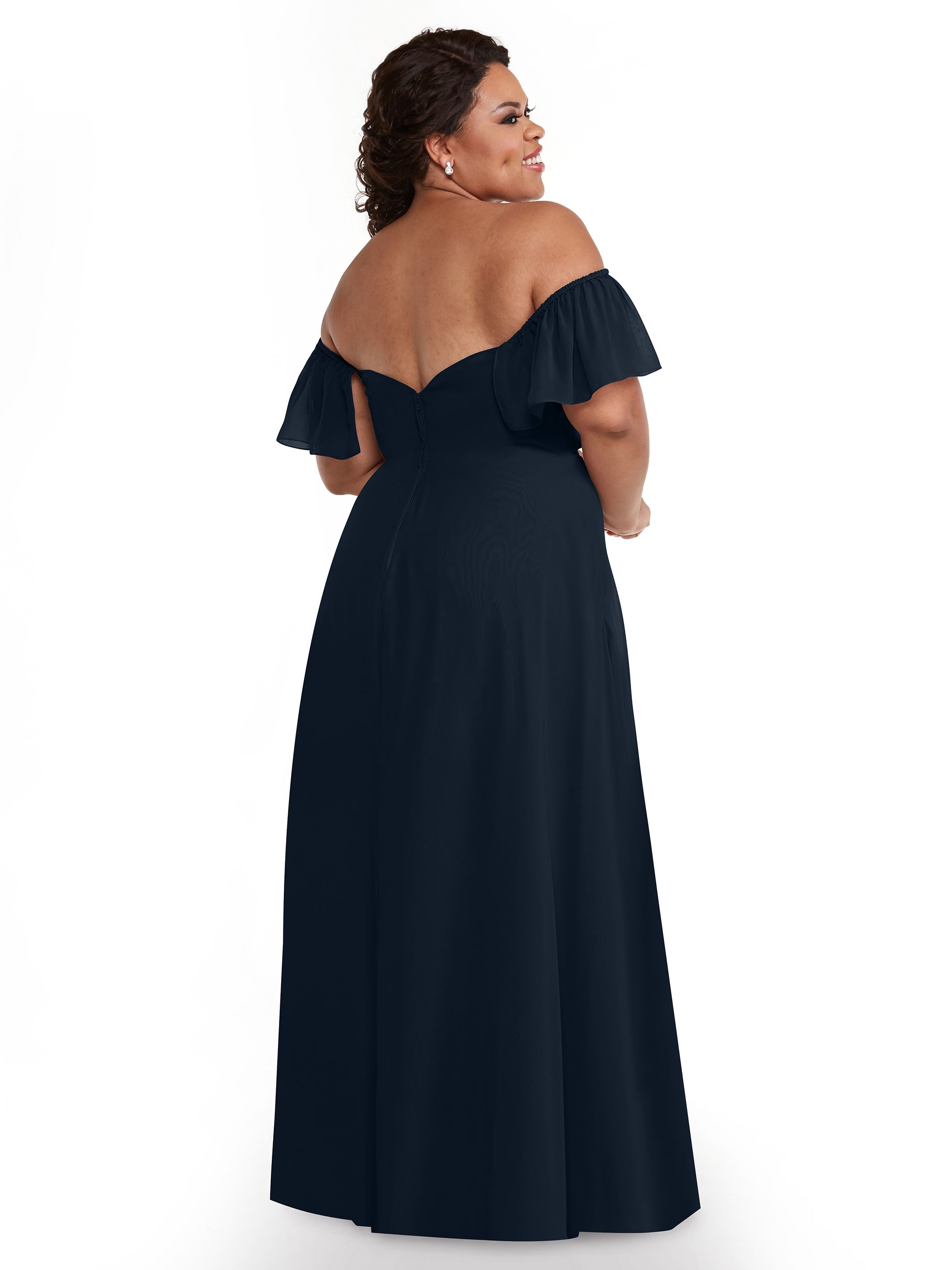 Elegant A-Line Off-The-Shoulder Chiffon Bridesmaid Dress with Pockets - Perfect for Weddings, Parties & Formal Events (Style: ALT2)
