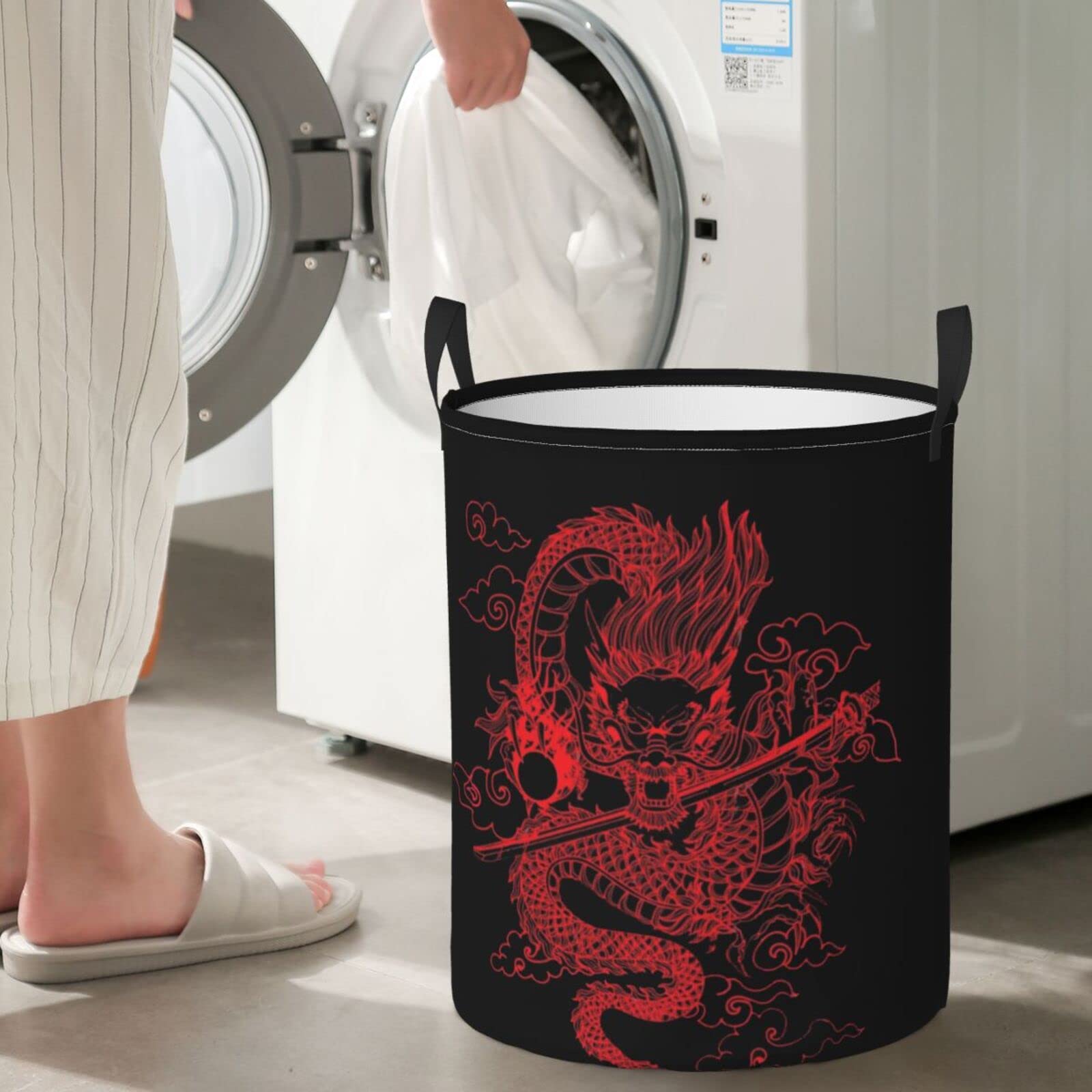 Dragon Laundry Hamper - Large Clothes Basket with Lid, Toy Organizer & Storage Bin for Dirty Clothes - Perfect for Bedroom, Nursery, Kids Room & Laundry Room Organization