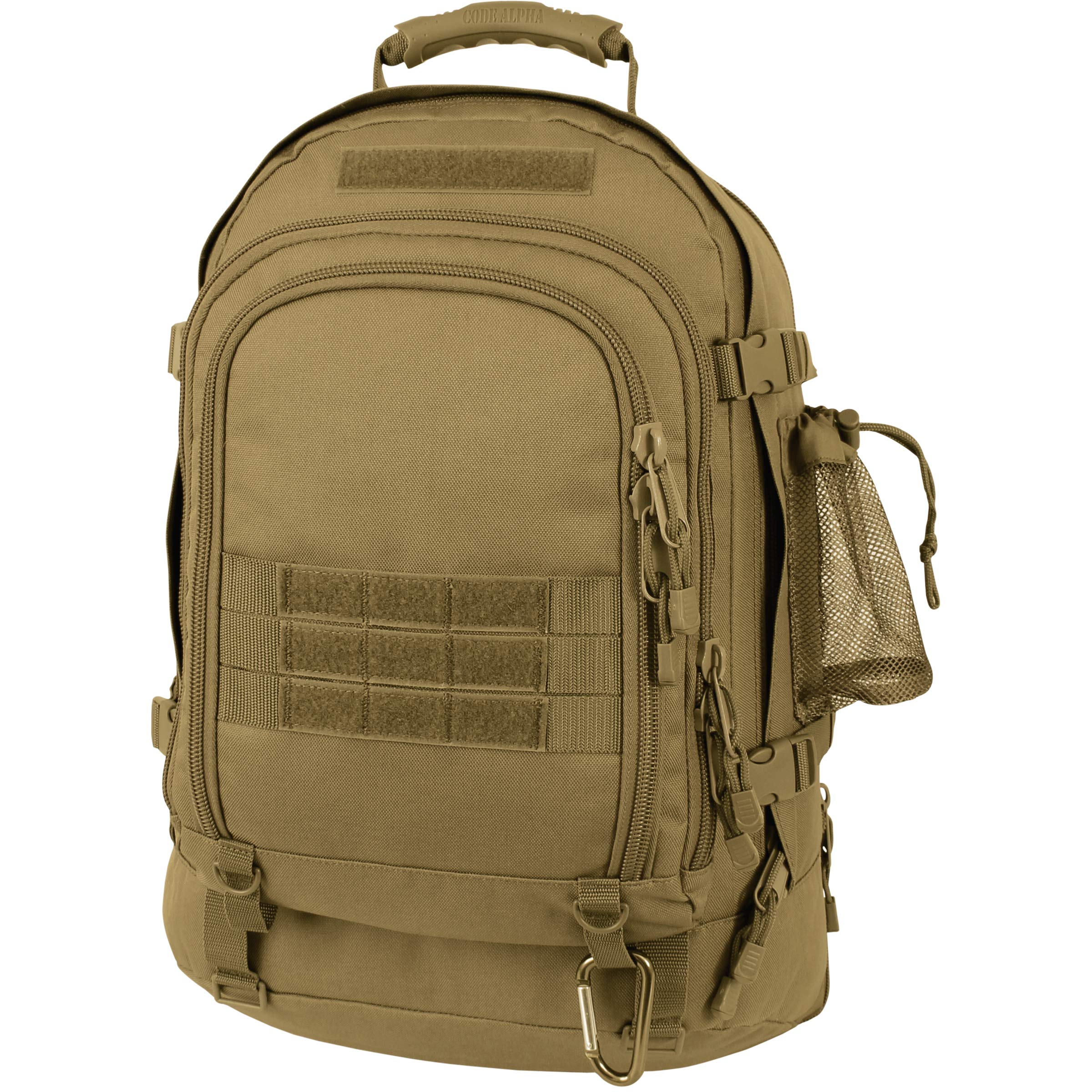 Mercury Tactical Gear Code Alpha TAC PAC Expandable 3-Day Backpack with Hydrapak 3L Hydration System - Coyote Brown - One Size - Perfect for Hiking, Camping & Outdoor Adventures