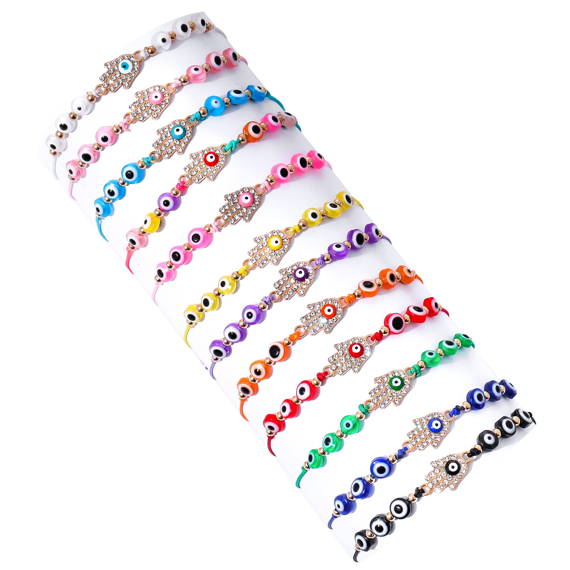 24/12 Pcs Evil Eye Protection Bracelet Set - Hamsa & Mexican Style Gold Evil Eye Bracelets & Anklets for Women, Girls & Boys | Spiritual Jewelry Gift for Good Luck, Positive Energy & Ward Off Negativity | Perfect for Daily Wear, Meditation, Yoga & Special Occasions