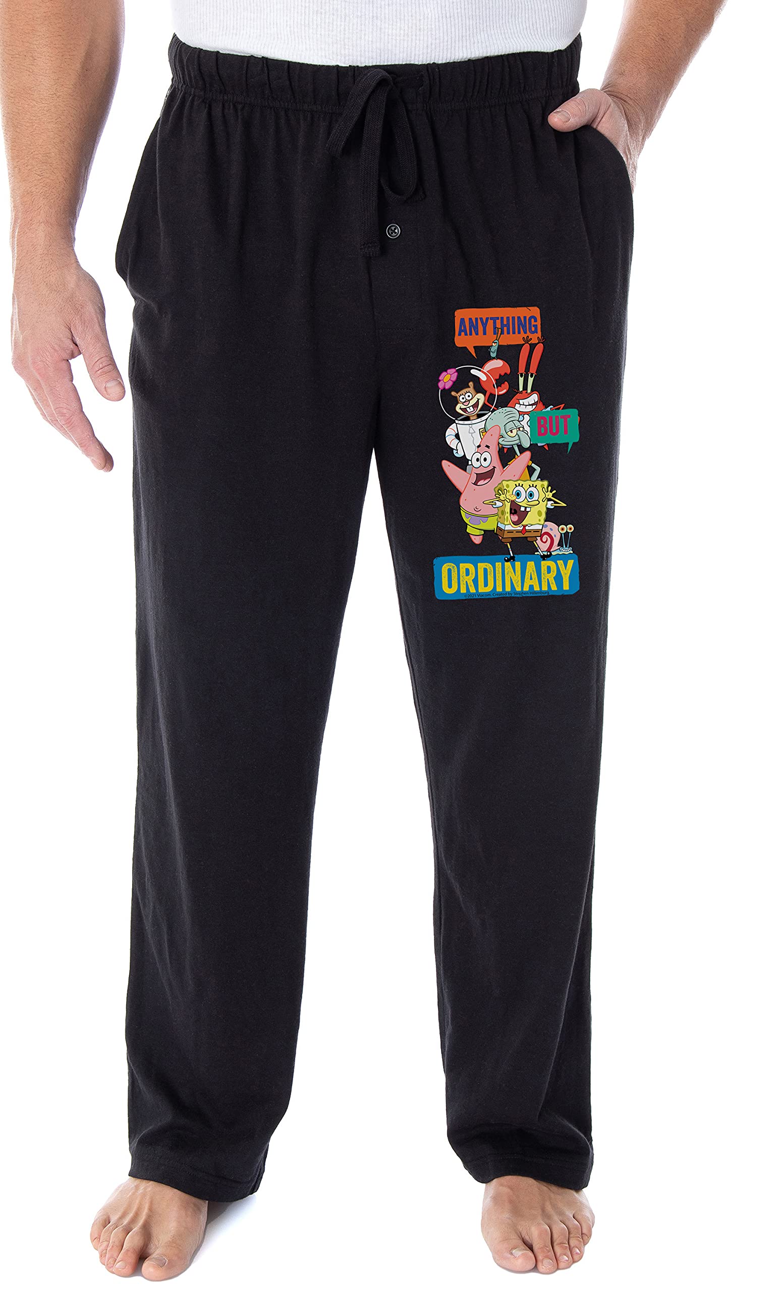 SpongeBob SquarePants Men's Pajama Pants - Soft Lounge Pants for Sleep & Relaxation - Nickelodeon Cartoon Character Sleepwear - Perfect for Movie Nights, Sleepovers and Gift Giving