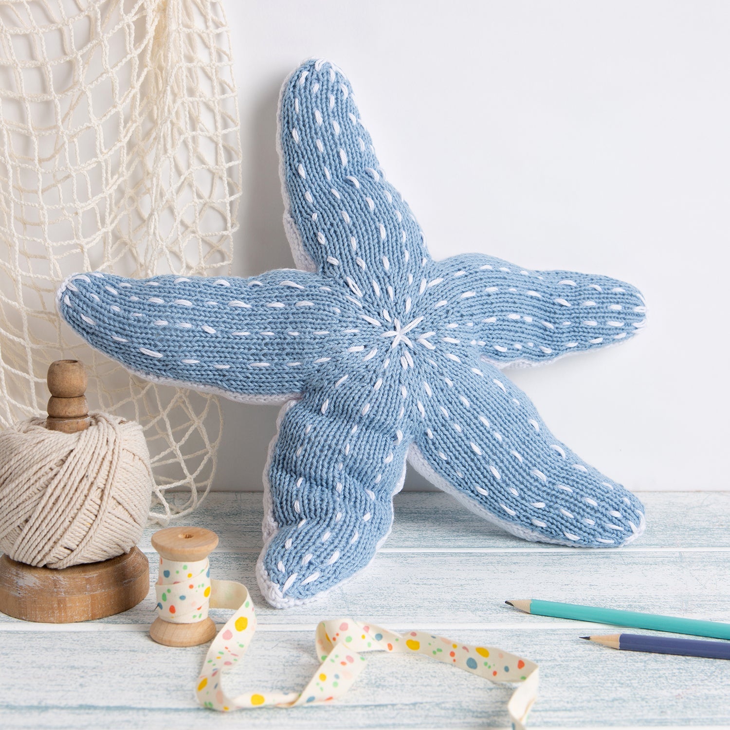 Savanna Starfish Knitting Kit for Beginners - DIY Crochet Set with Yarn & Needles - Perfect for Handmade Gifts, Home Decor & Relaxation